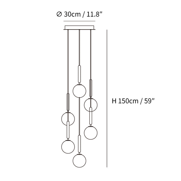 Scandiluxe Pendant Lamp 6-Heads