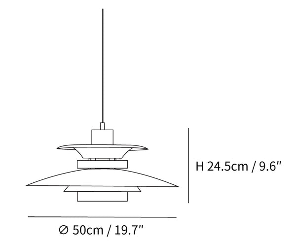Modulo Layered Pendant Light Size