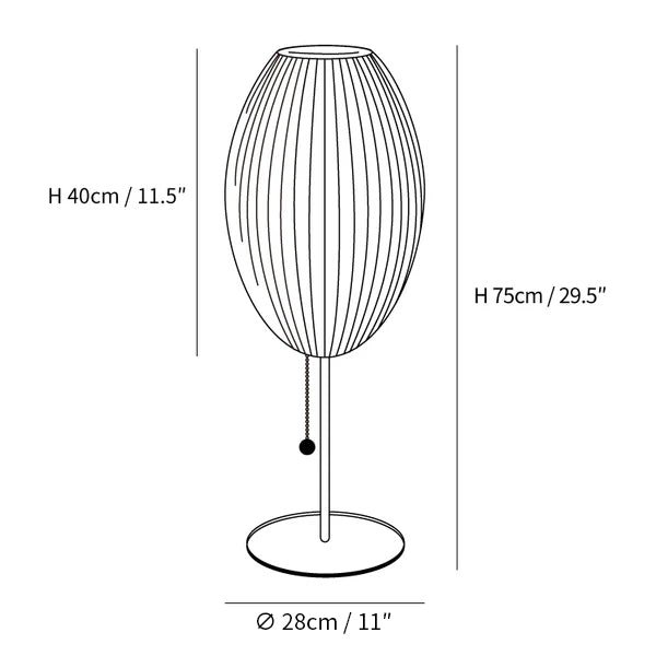 Minhouzz Table Lamp Model A Dimensions