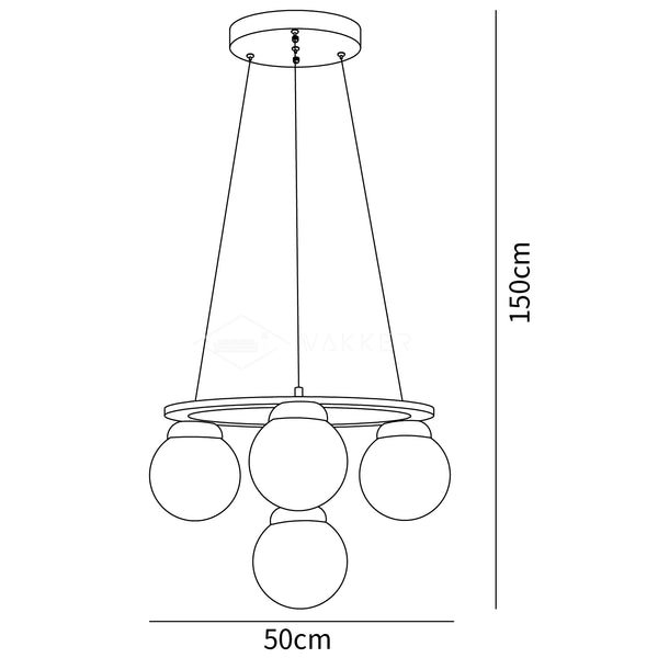 Wood Chandelier 4 Heads