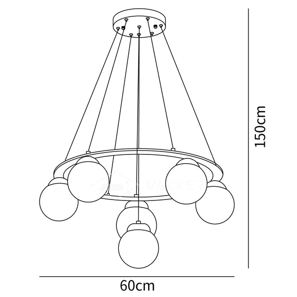 Wood Chandelier 6 Heads