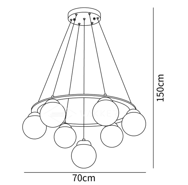 Wood Chandelier 7 Heads