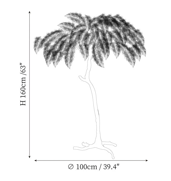Ostrich Feather Floor Lamp Dimensions