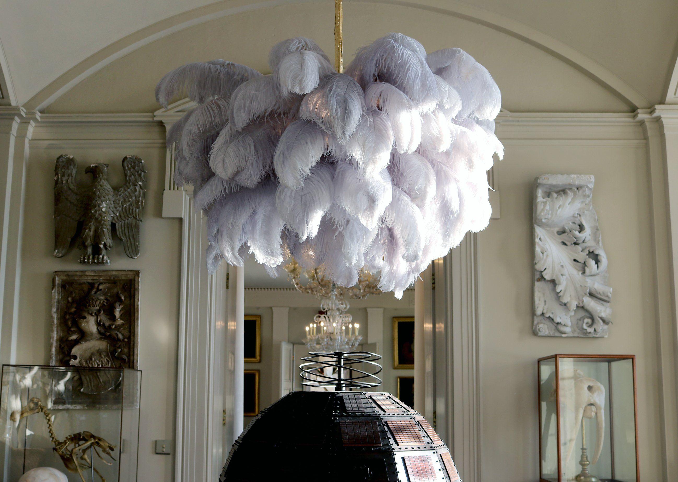 Ostrich Feather Pendant Lamp