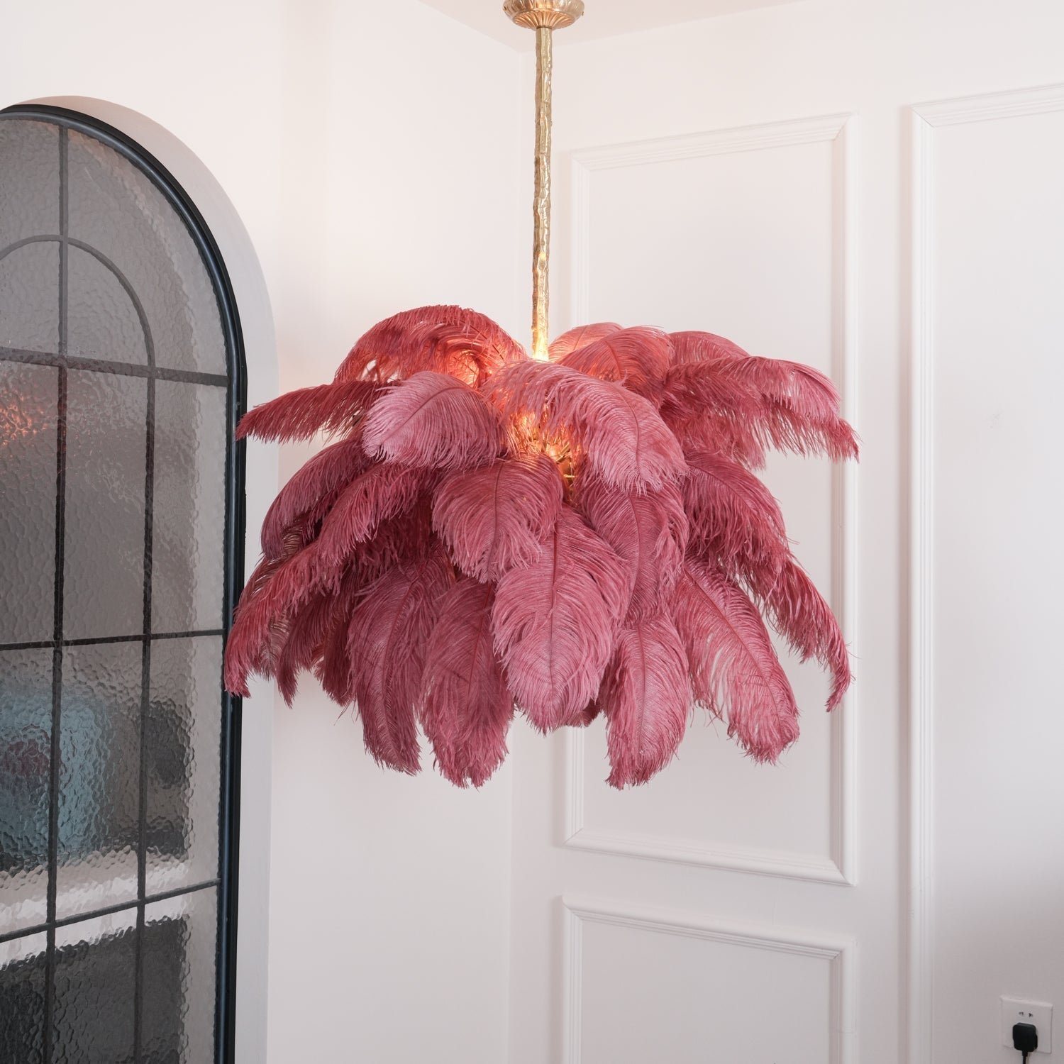 Ostrich Feather Pendant Lamp