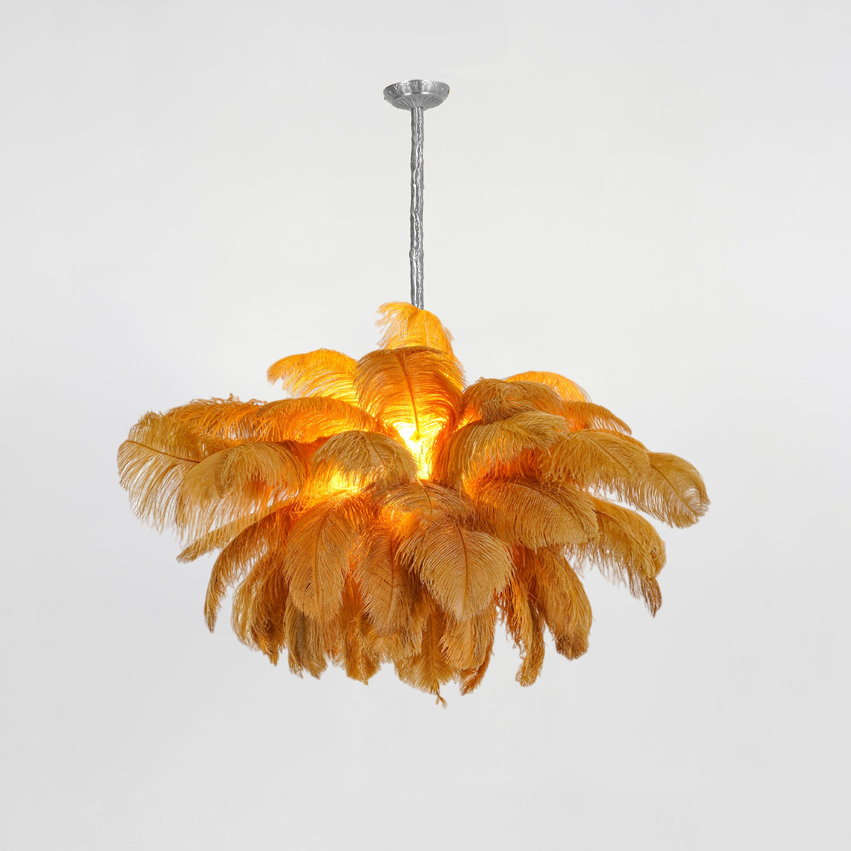 Ostrich Feather Pendant Lamp