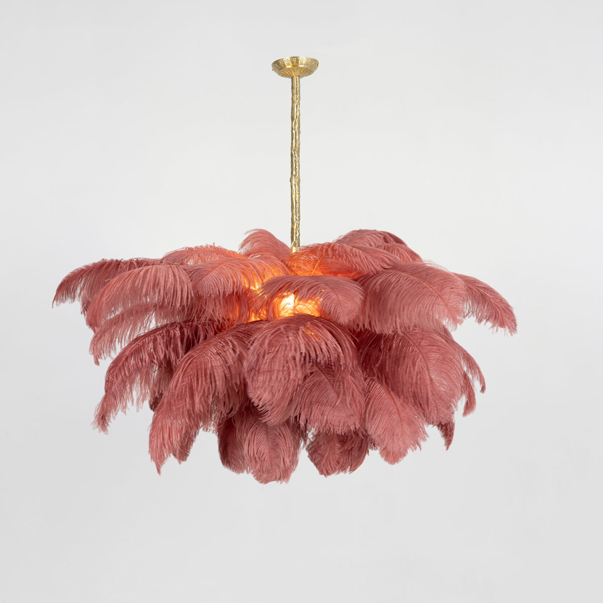 Ostrich Feather Pendant Lamp