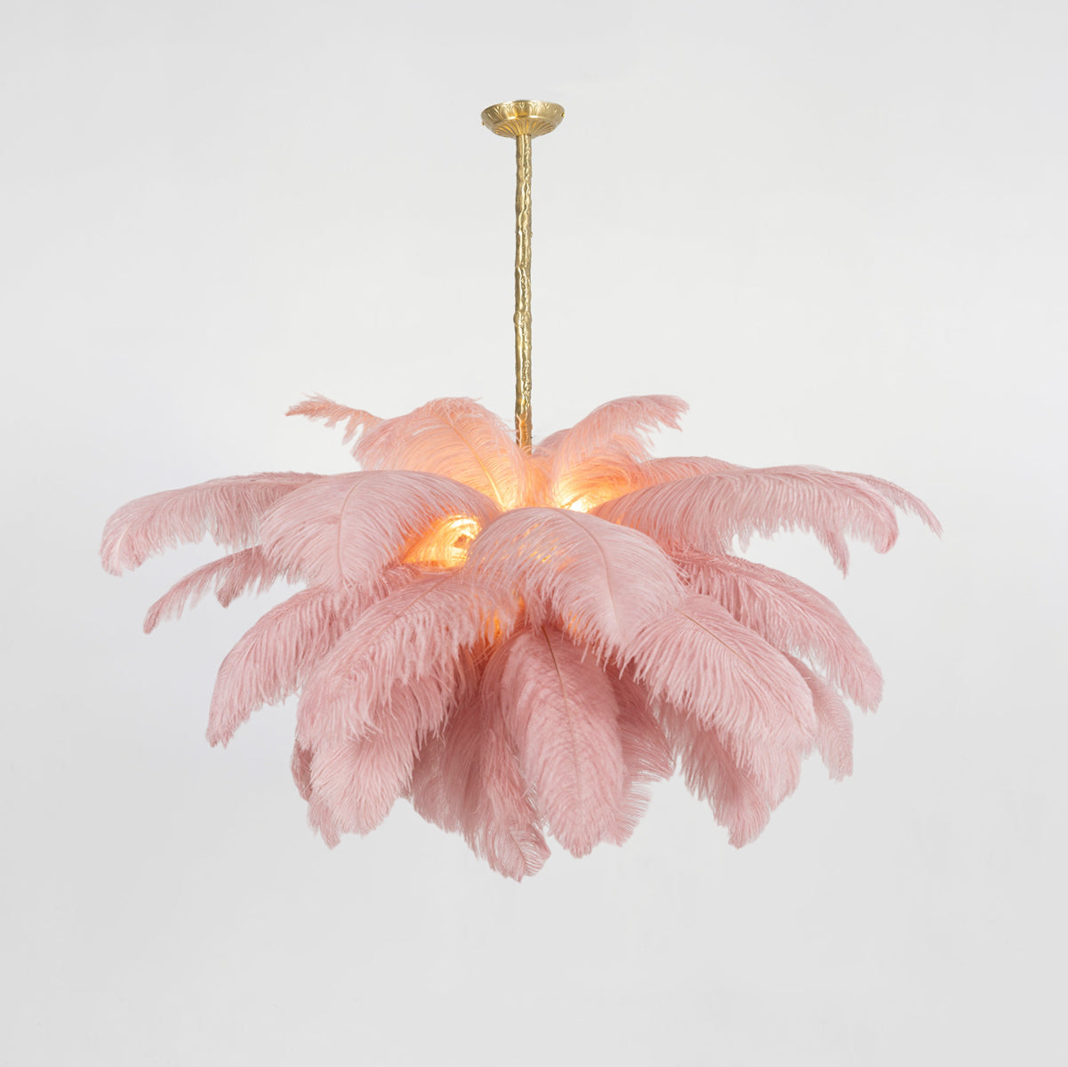 Ostrich Feather Pendant Lamp