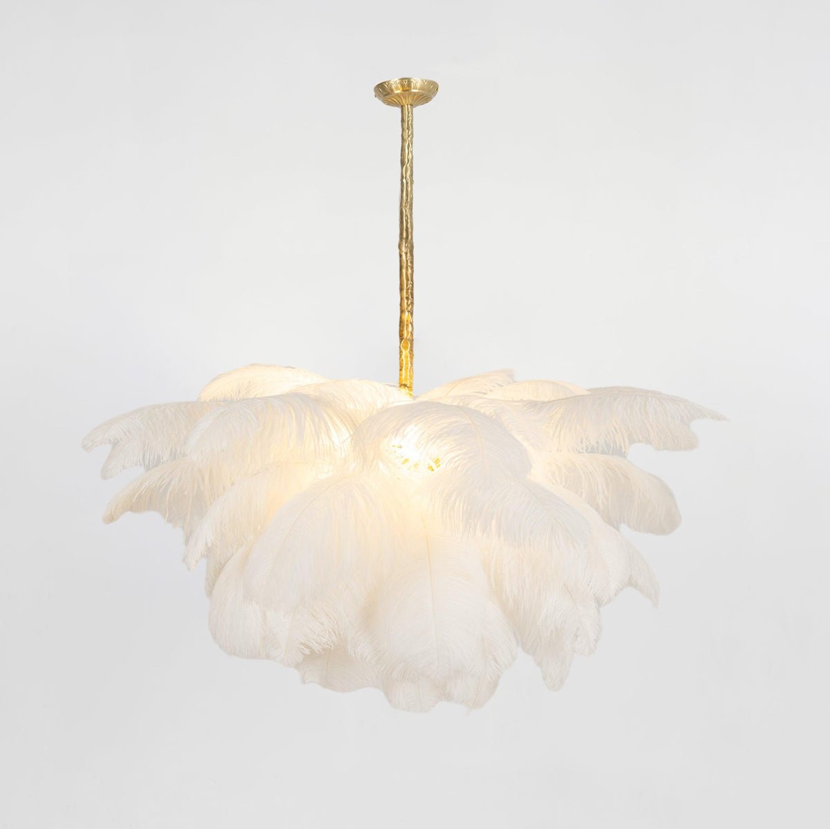 Ostrich Feather Pendant Lamp