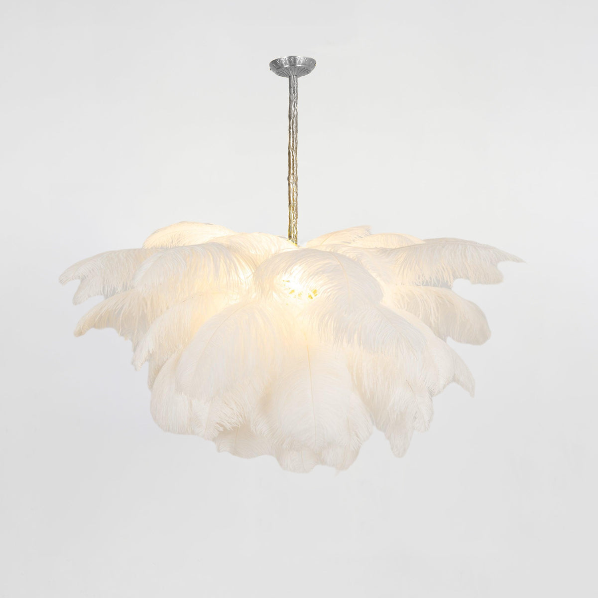 Ostrich Feather Pendant Lamp