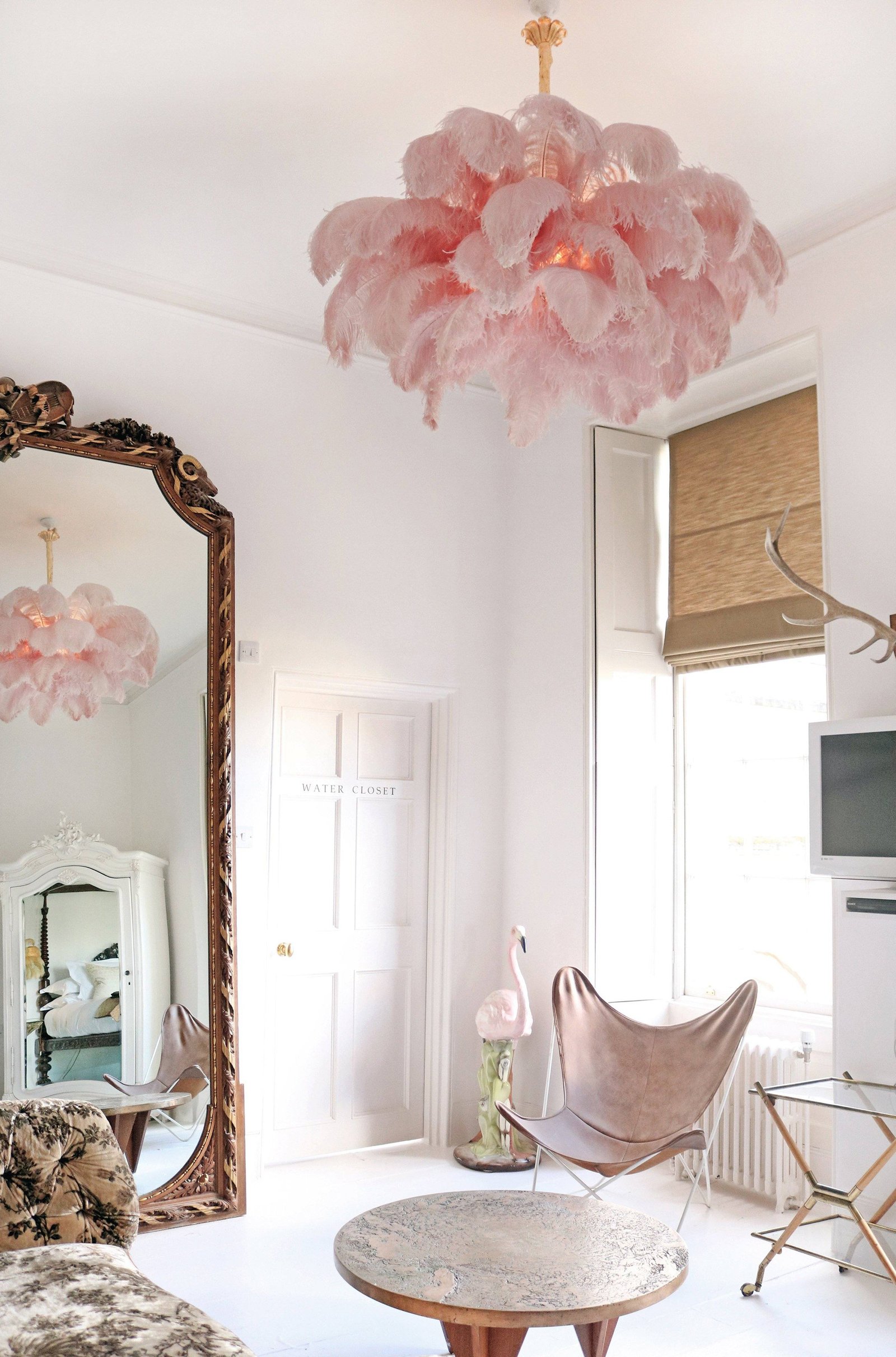 Ostrich Feather Pendant Lamp