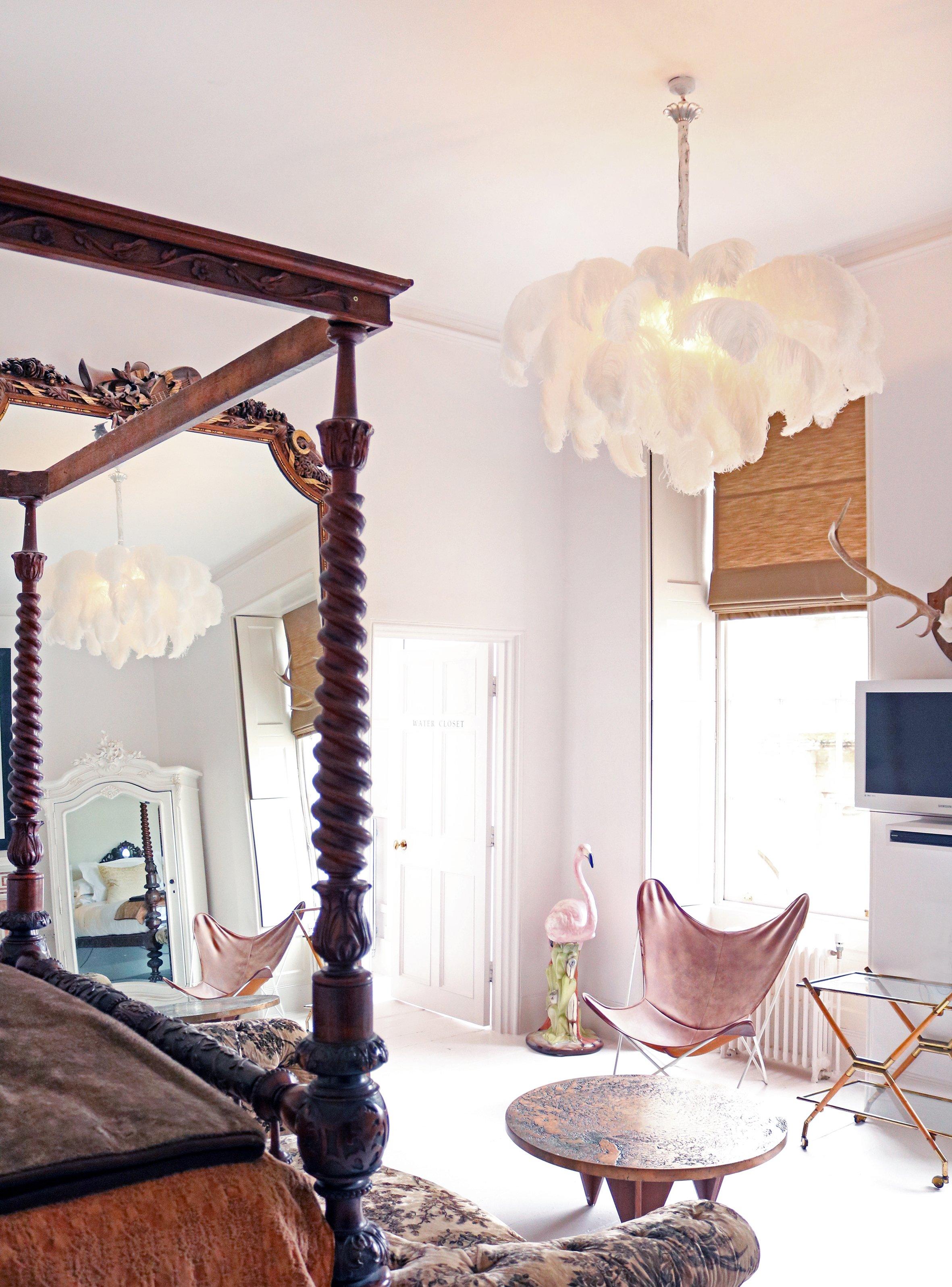 Ostrich Feather Pendant Lamp