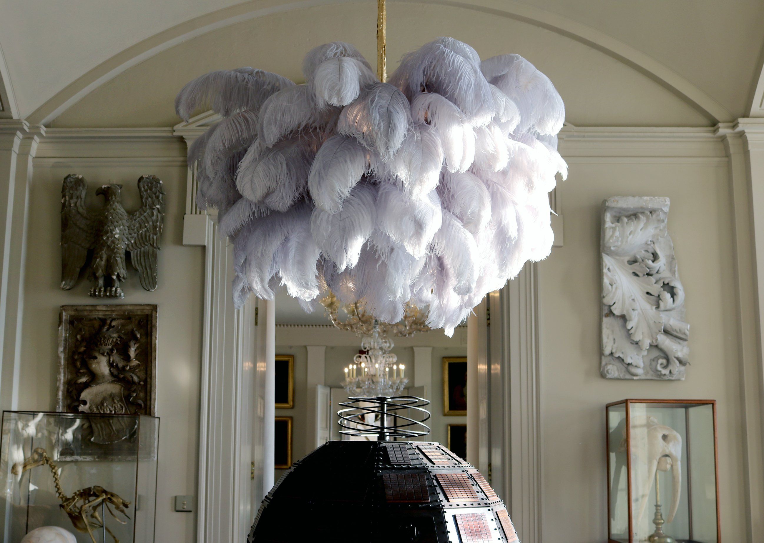 Ostrich Feather Pendant Lamp