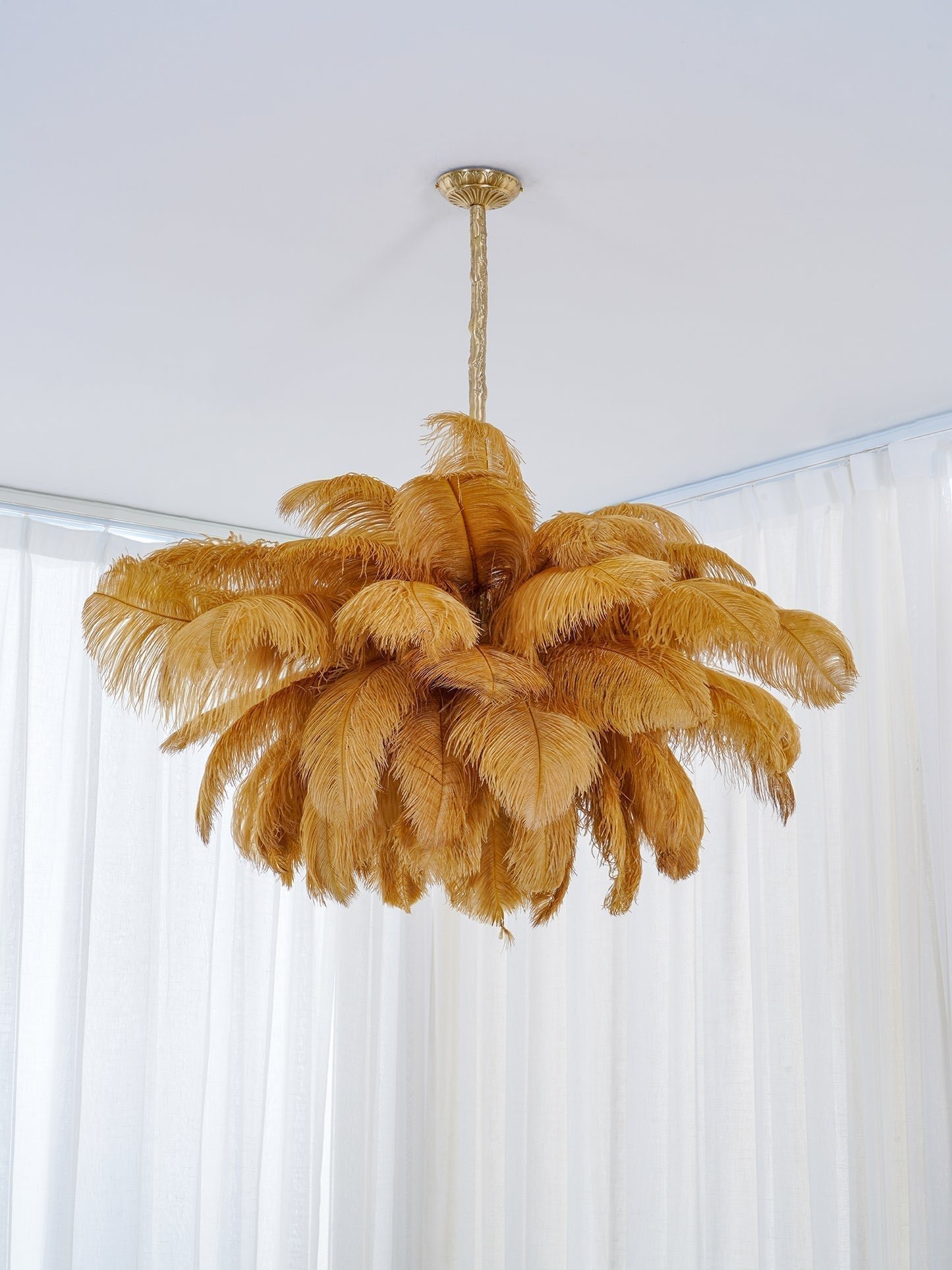 Ostrich Feather Pendant Lamp