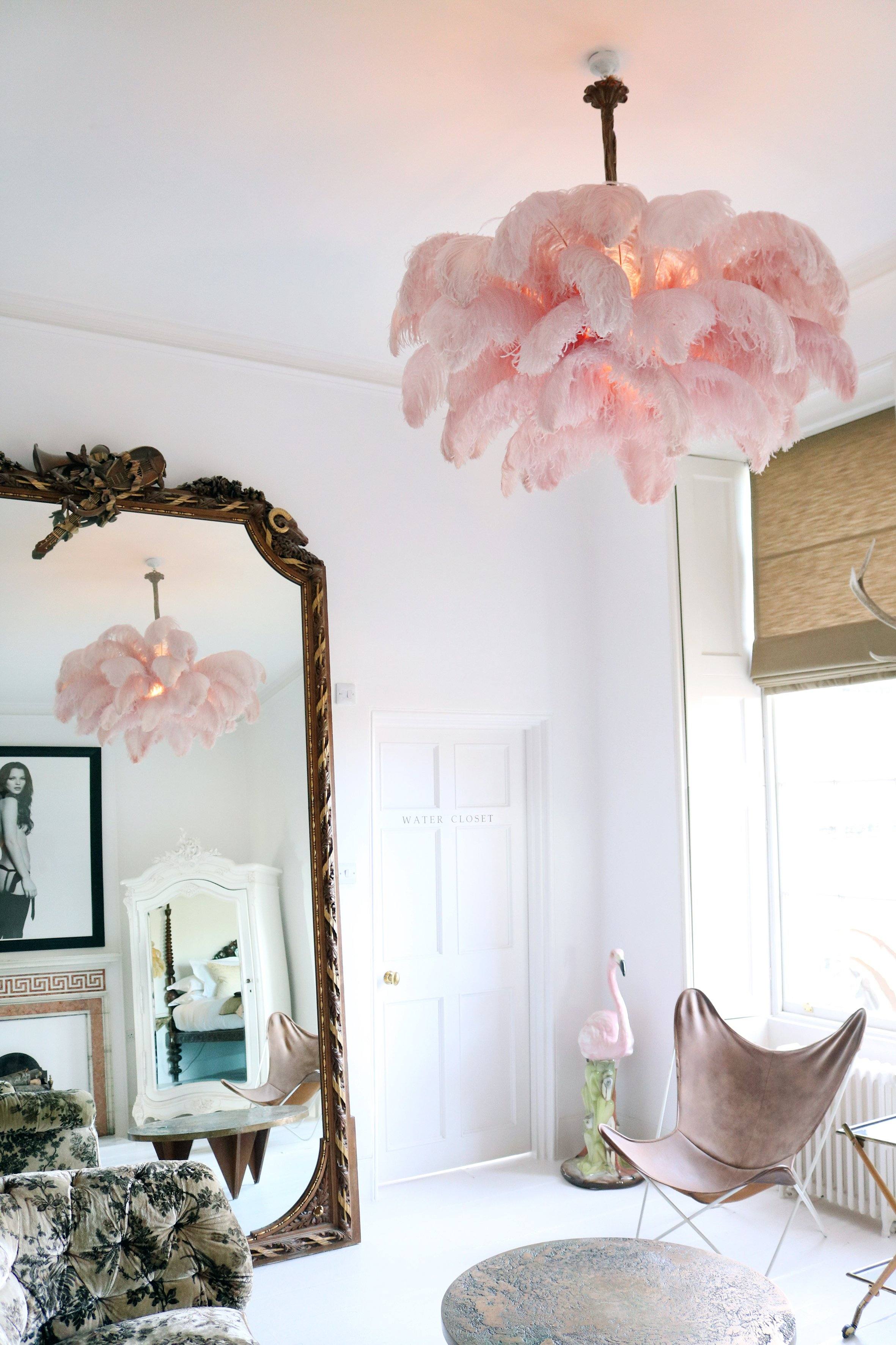 Ostrich Feather Pendant Lamp