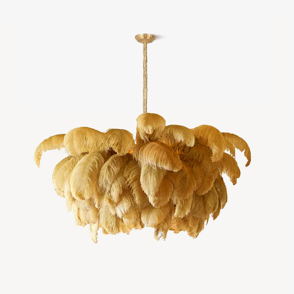 Ostrich Feather Pendant Lamp