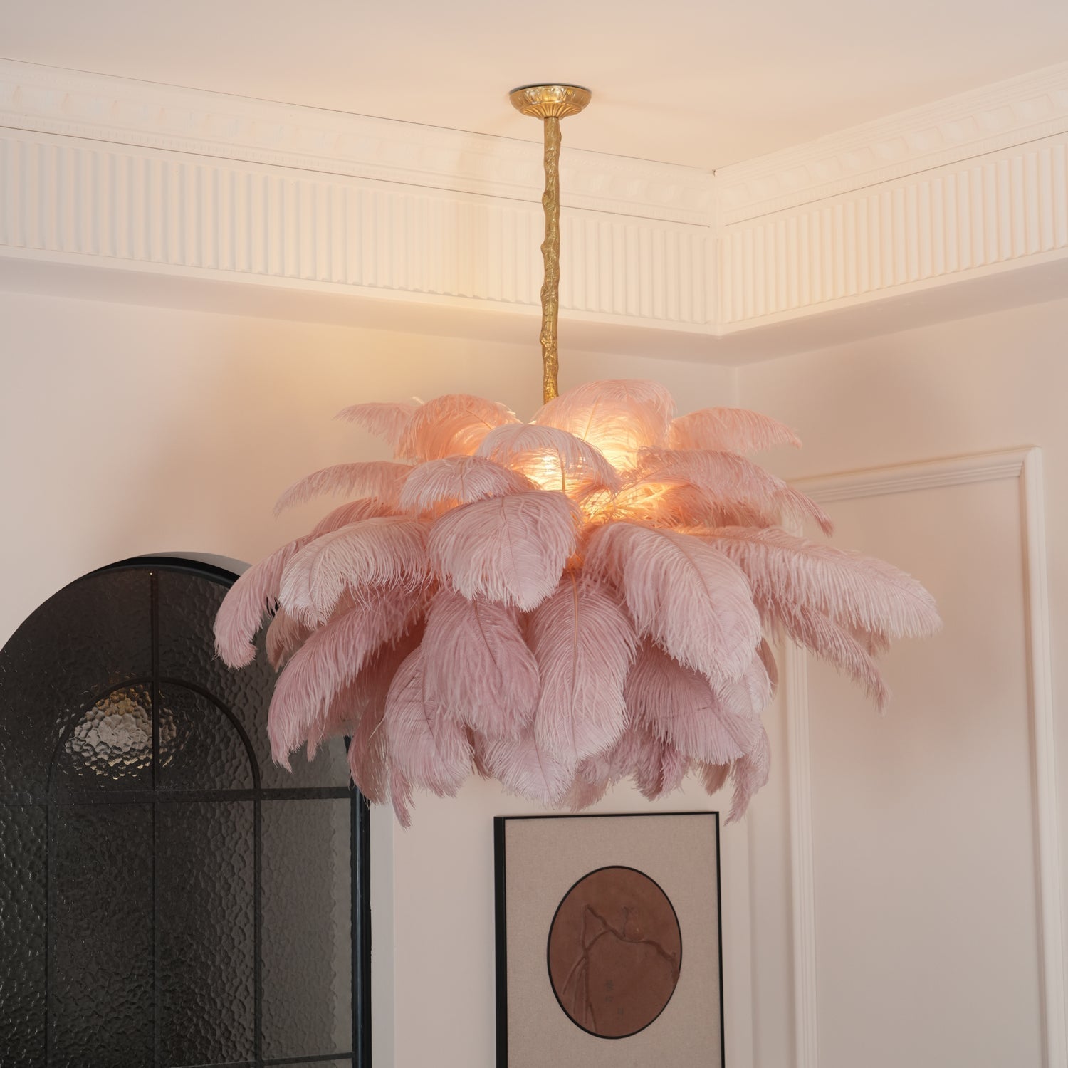 Ostrich Feather Pendant Lamp