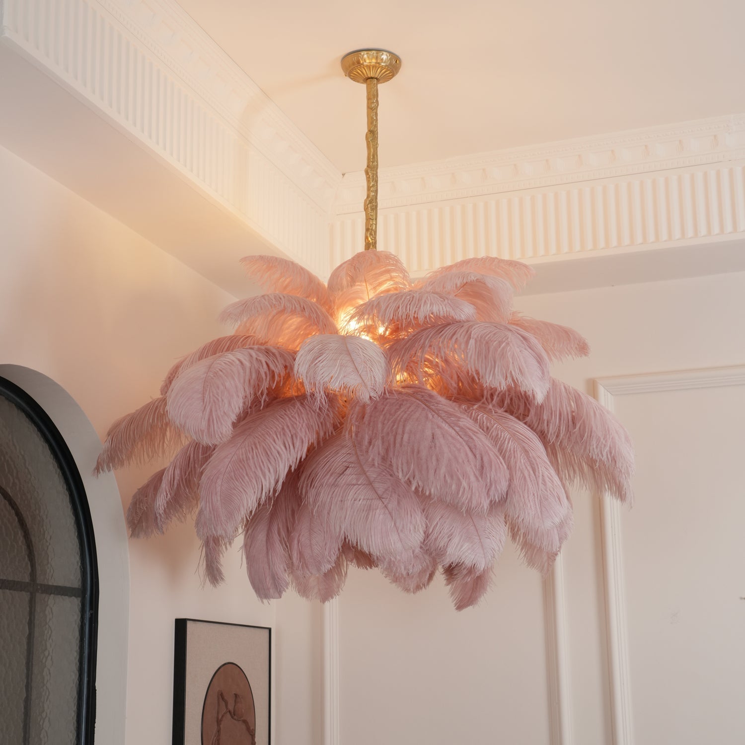 Ostrich Feather Pendant Lamp