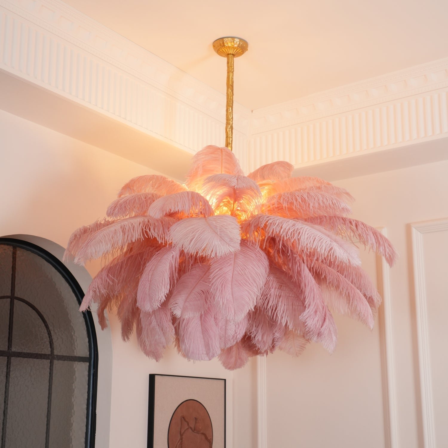 Ostrich Feather Pendant Lamp