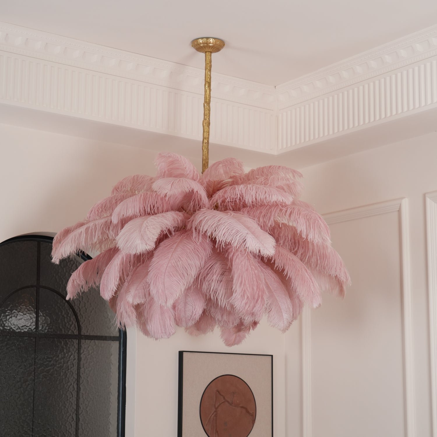 Ostrich Feather Pendant Lamp