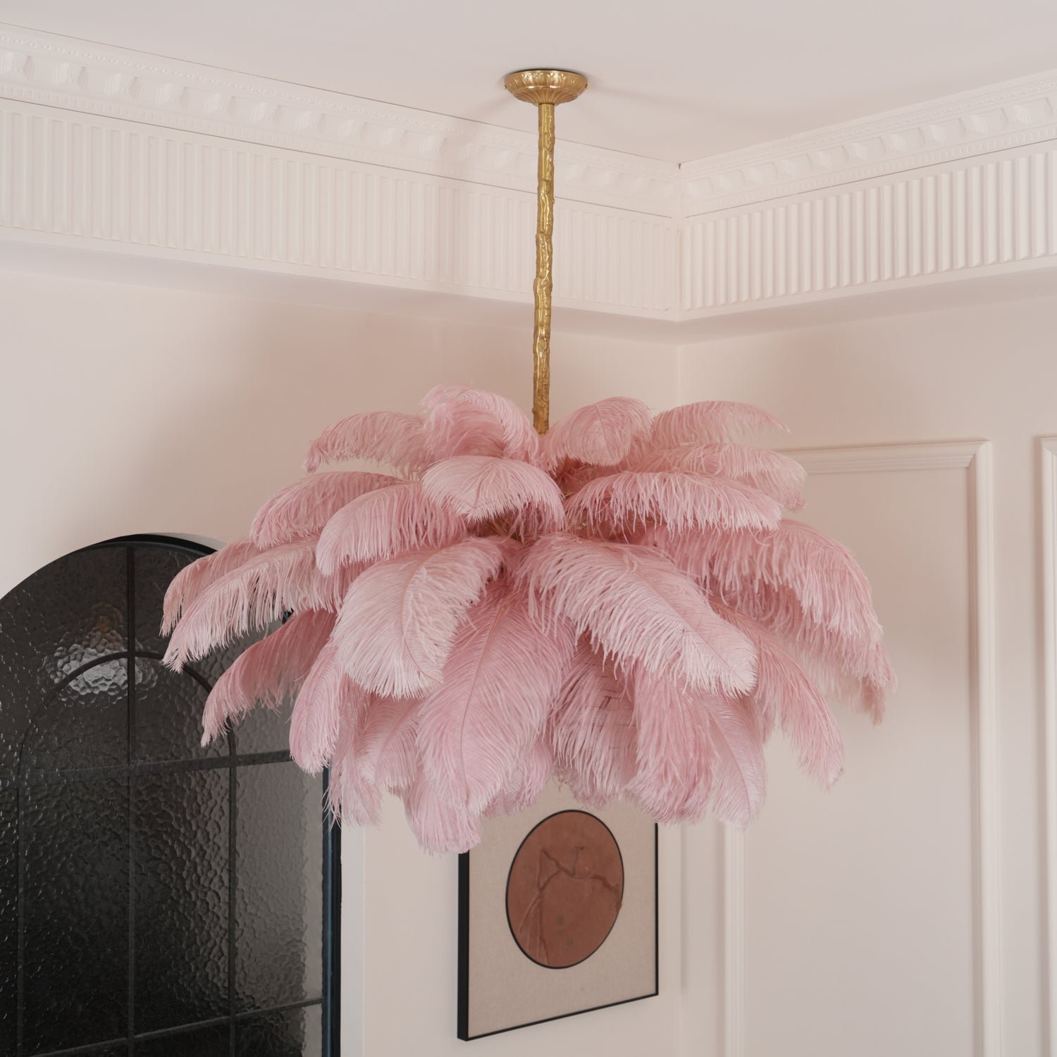 Ostrich Feather Pendant Lamp