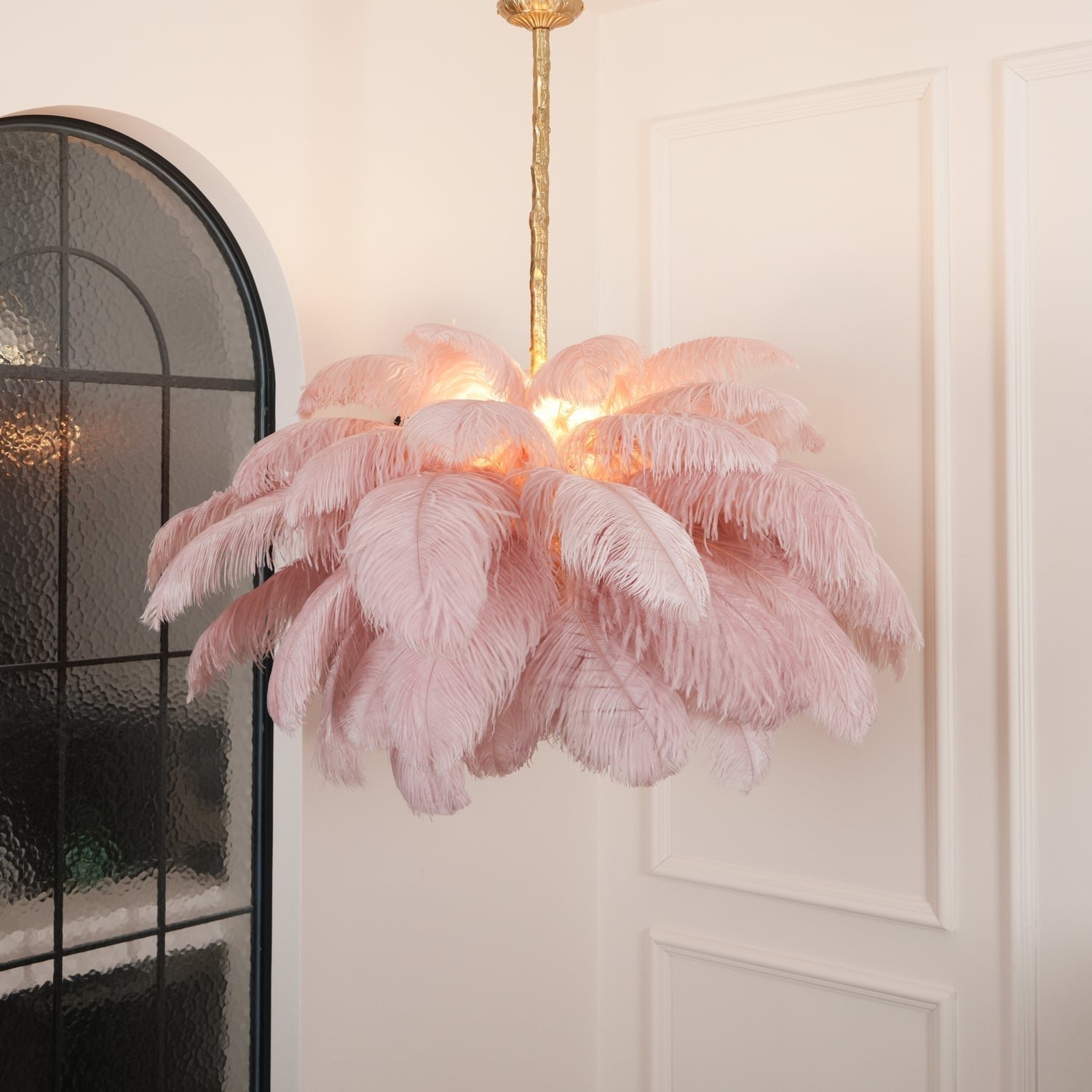 Ostrich Feather Pendant Lamp
