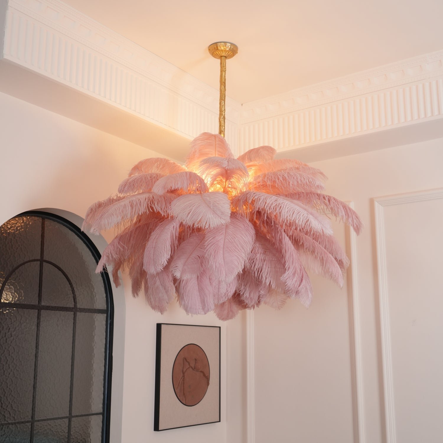 Ostrich Feather Pendant Lamp