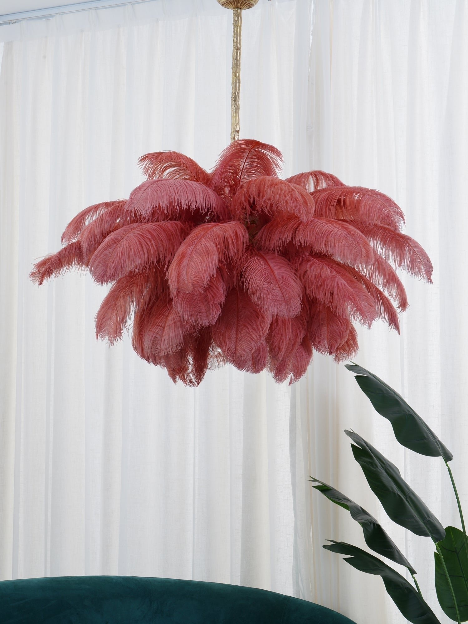 Ostrich Feather Pendant Lamp