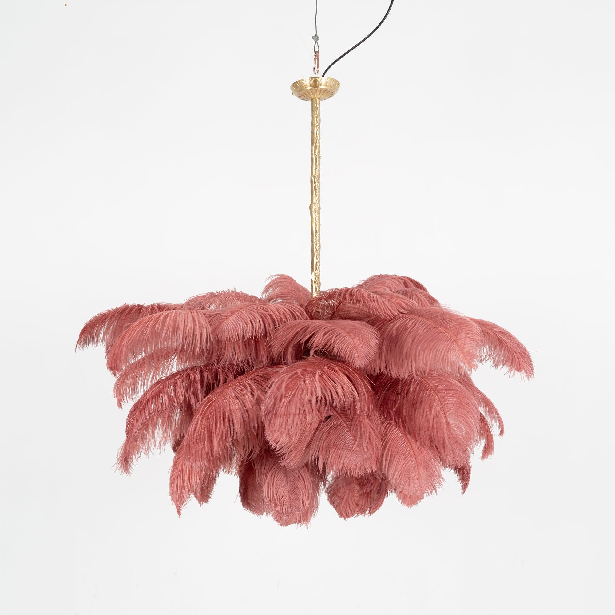 Ostrich Feather Pendant Lamp