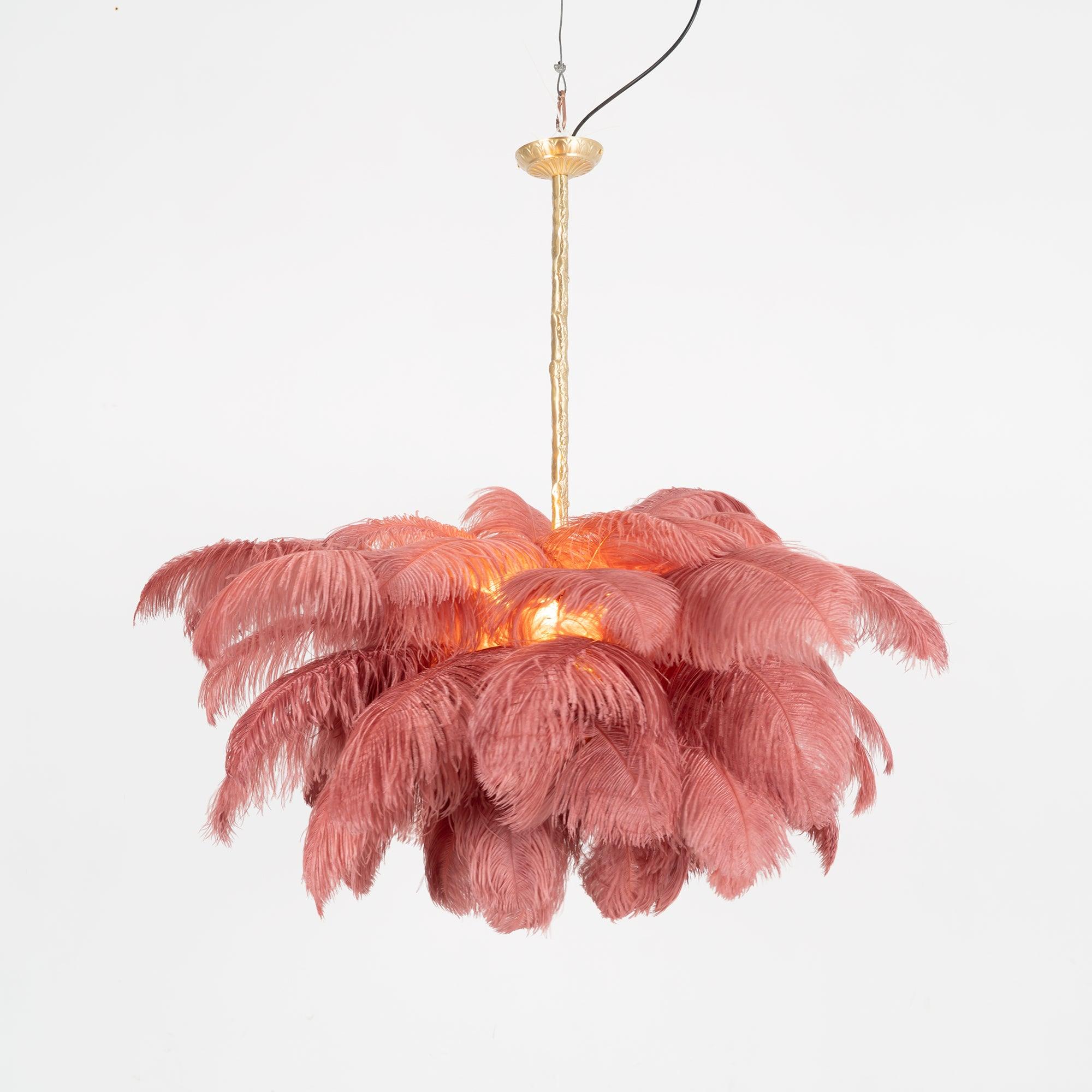 Ostrich Feather Pendant Lamp
