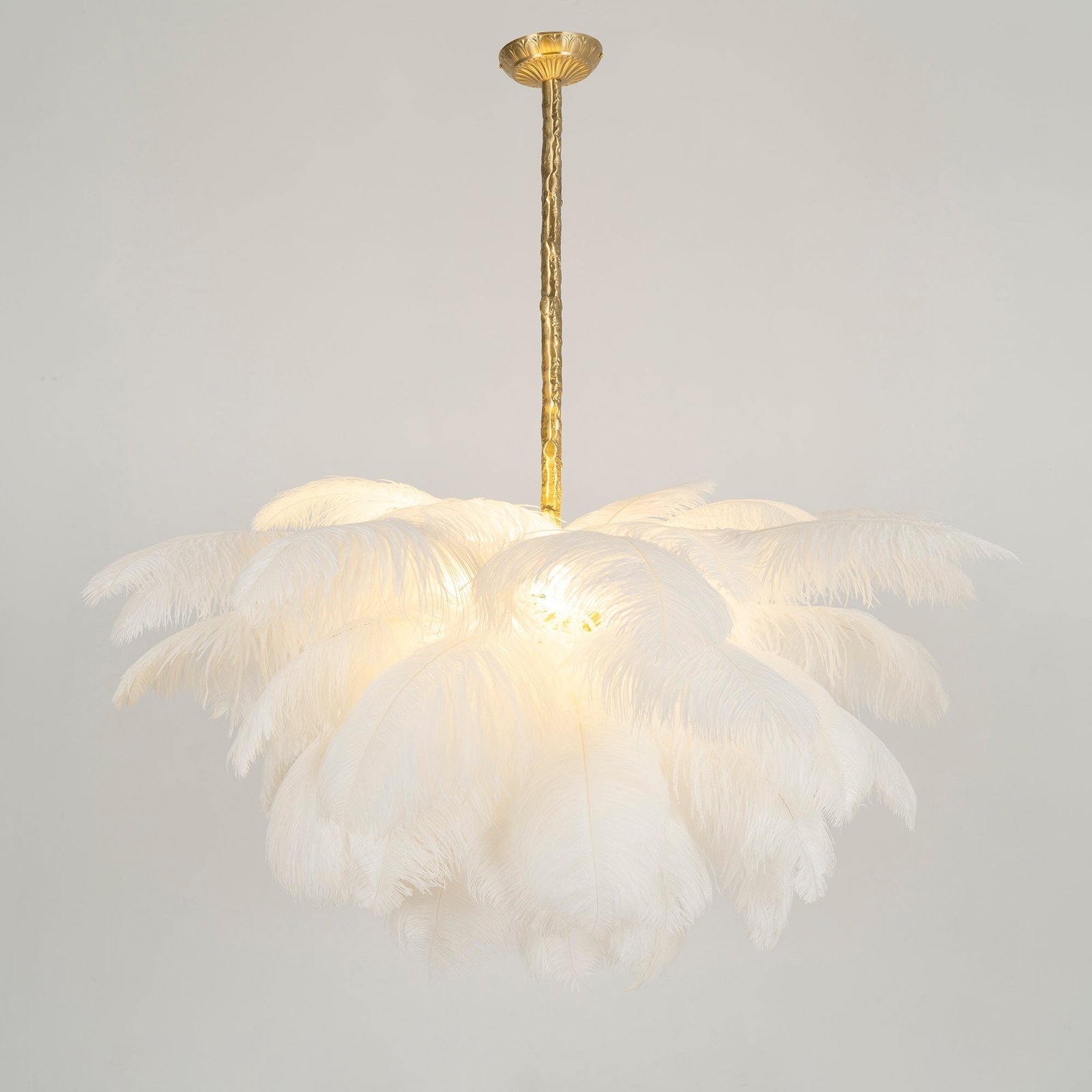 Ostrich Feather Pendant Lamp