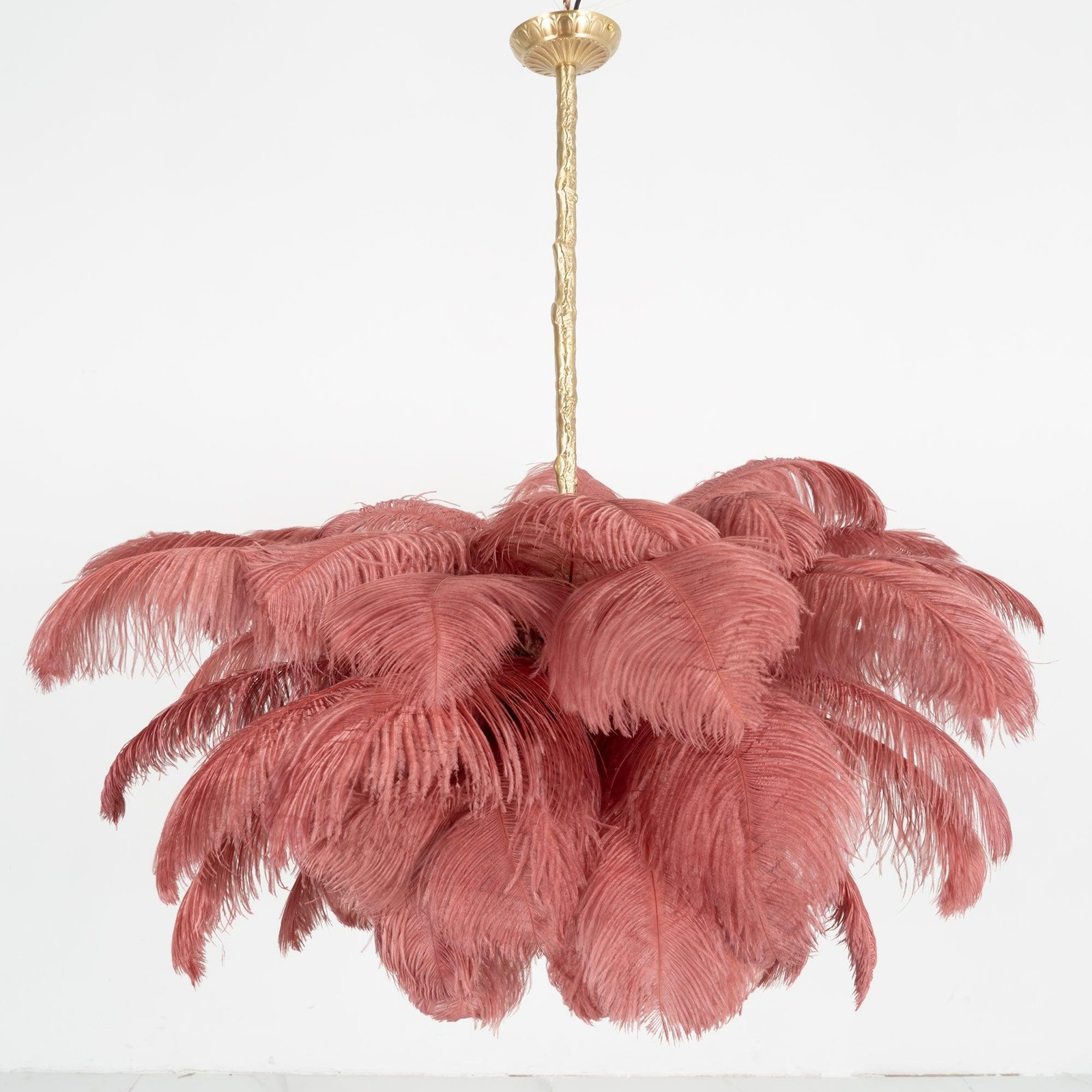 Ostrich Feather Pendant Lamp