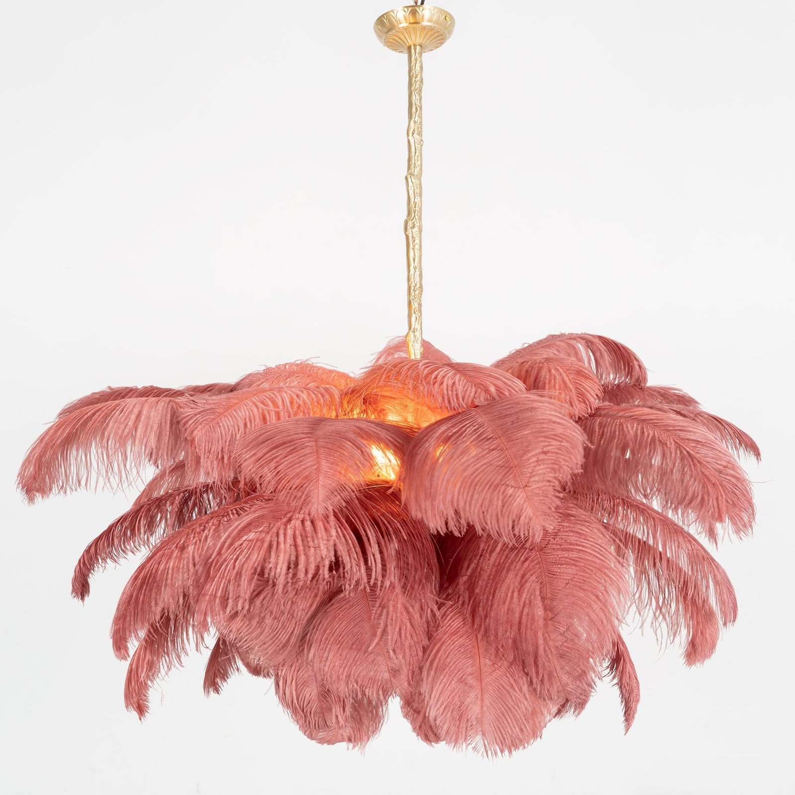 Ostrich Feather Pendant Lamp