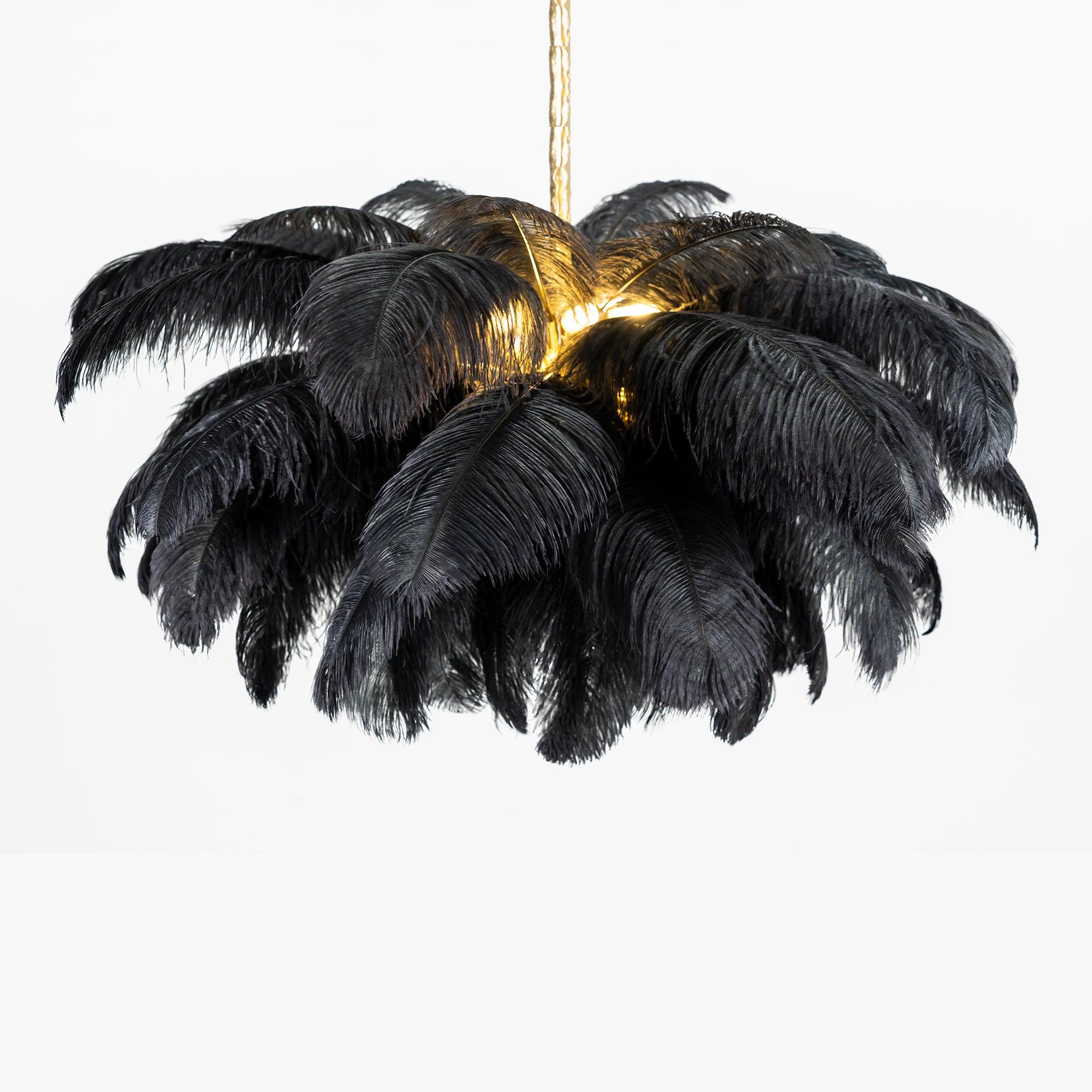 Ostrich Feather Pendant Lamp
