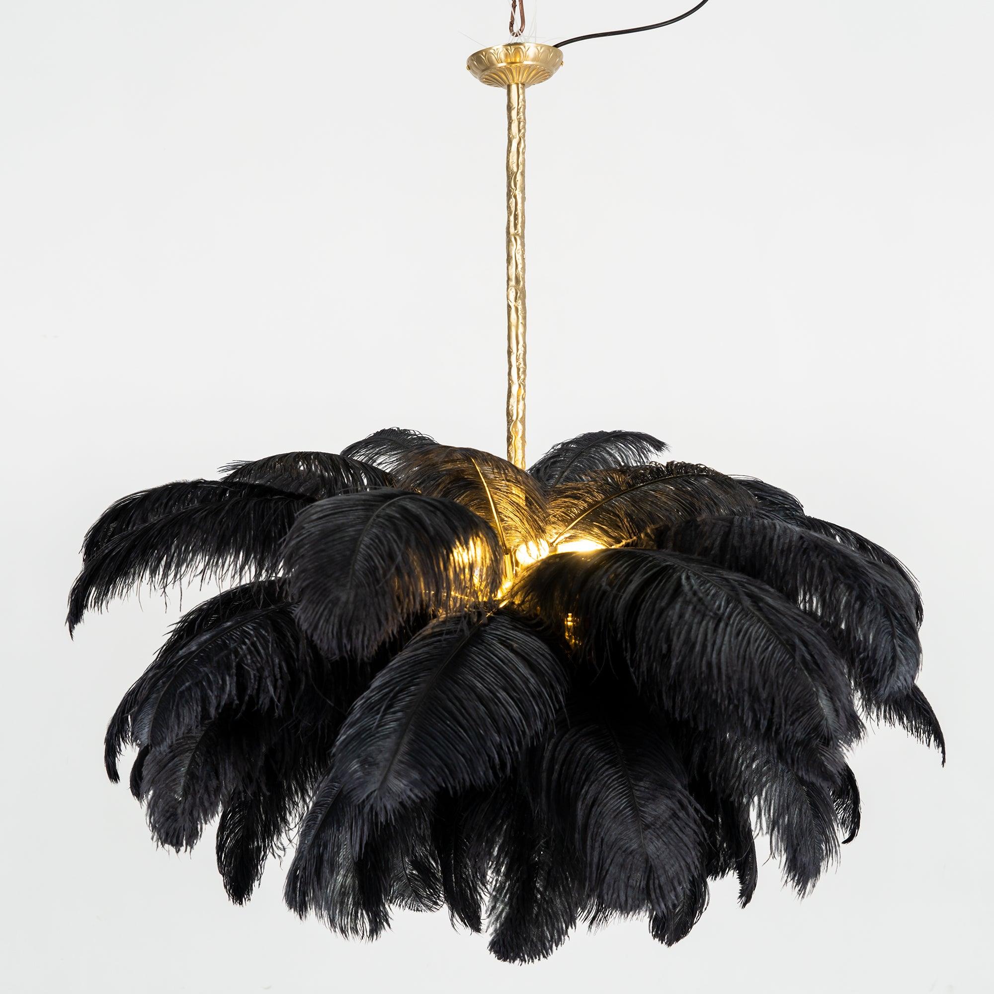 Ostrich Feather Pendant Lamp