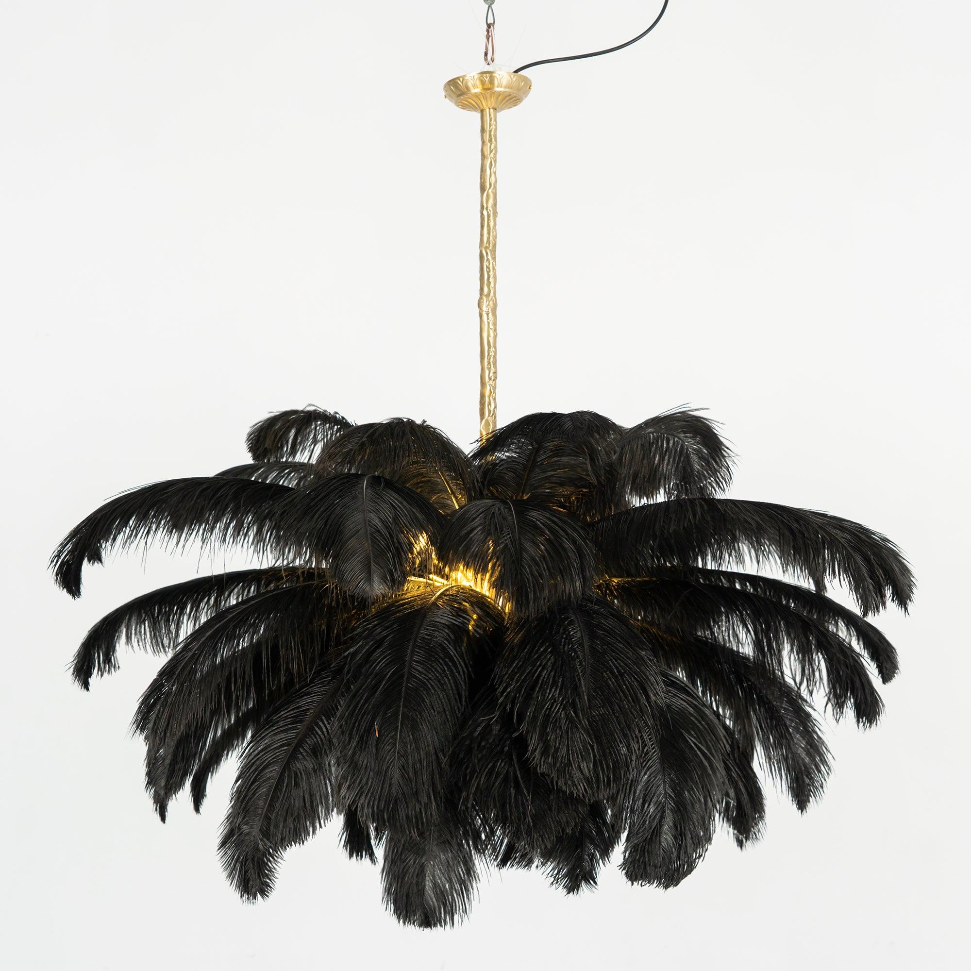 Ostrich Feather Pendant Lamp