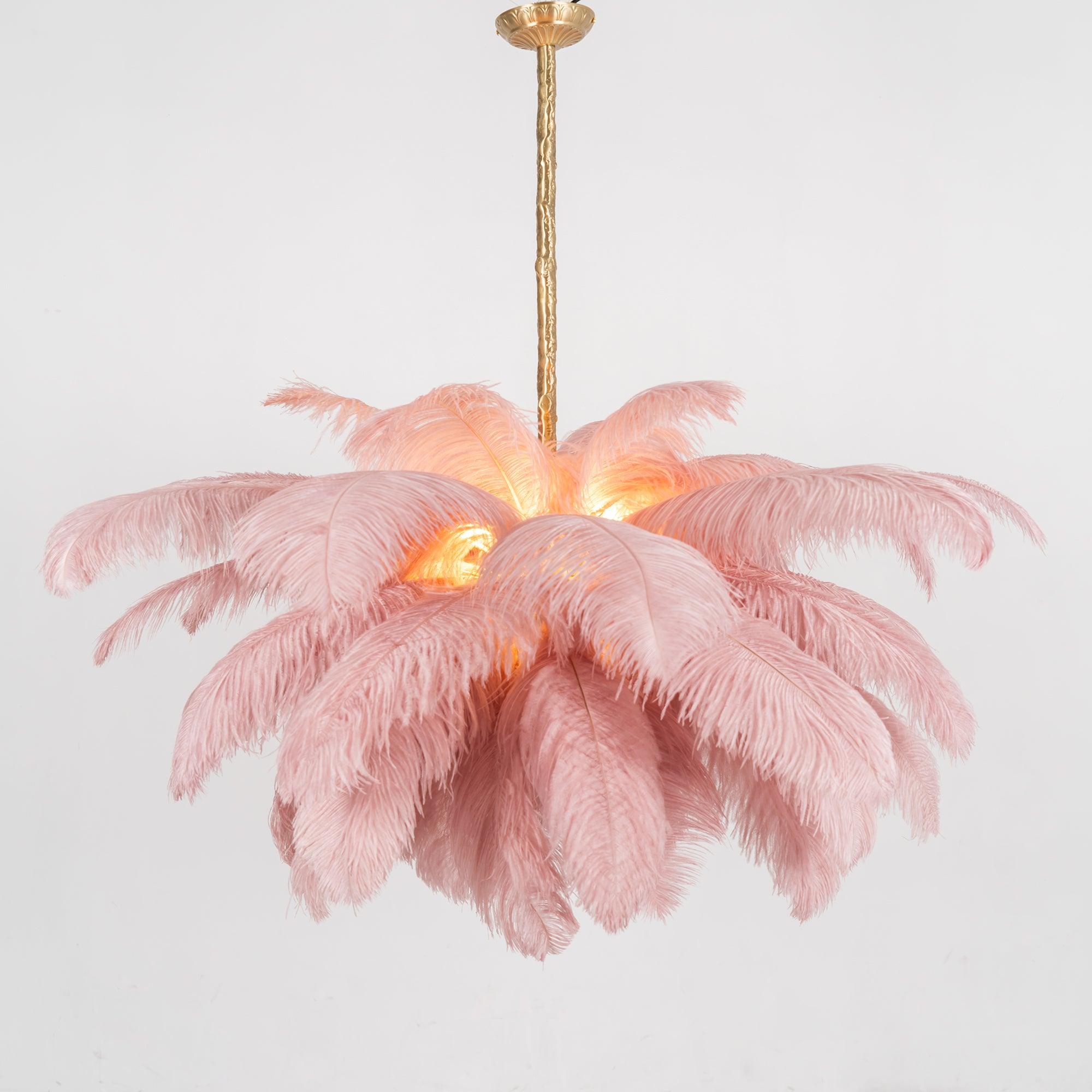 Ostrich Feather Pendant Lamp