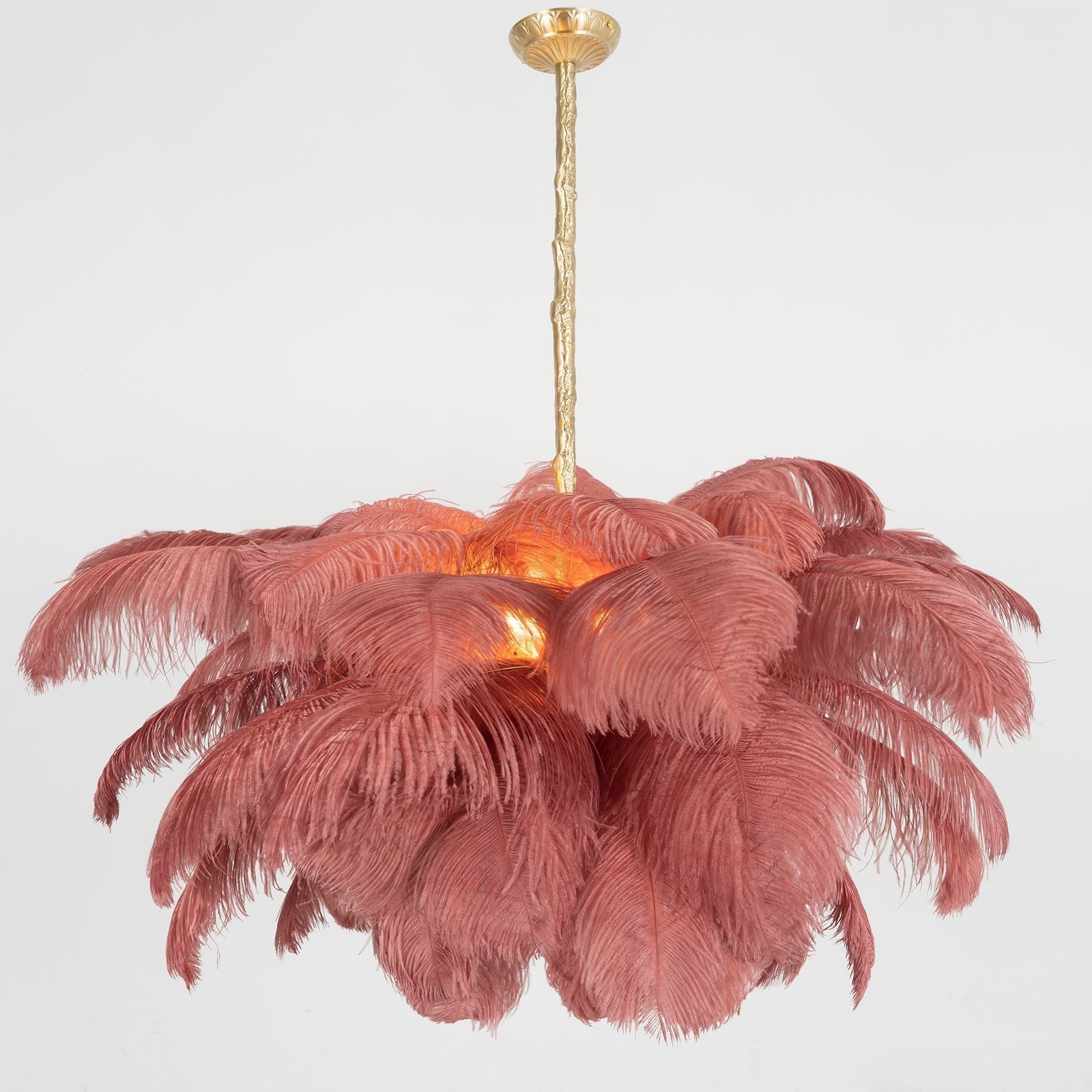 Ostrich Feather Pendant Lamp