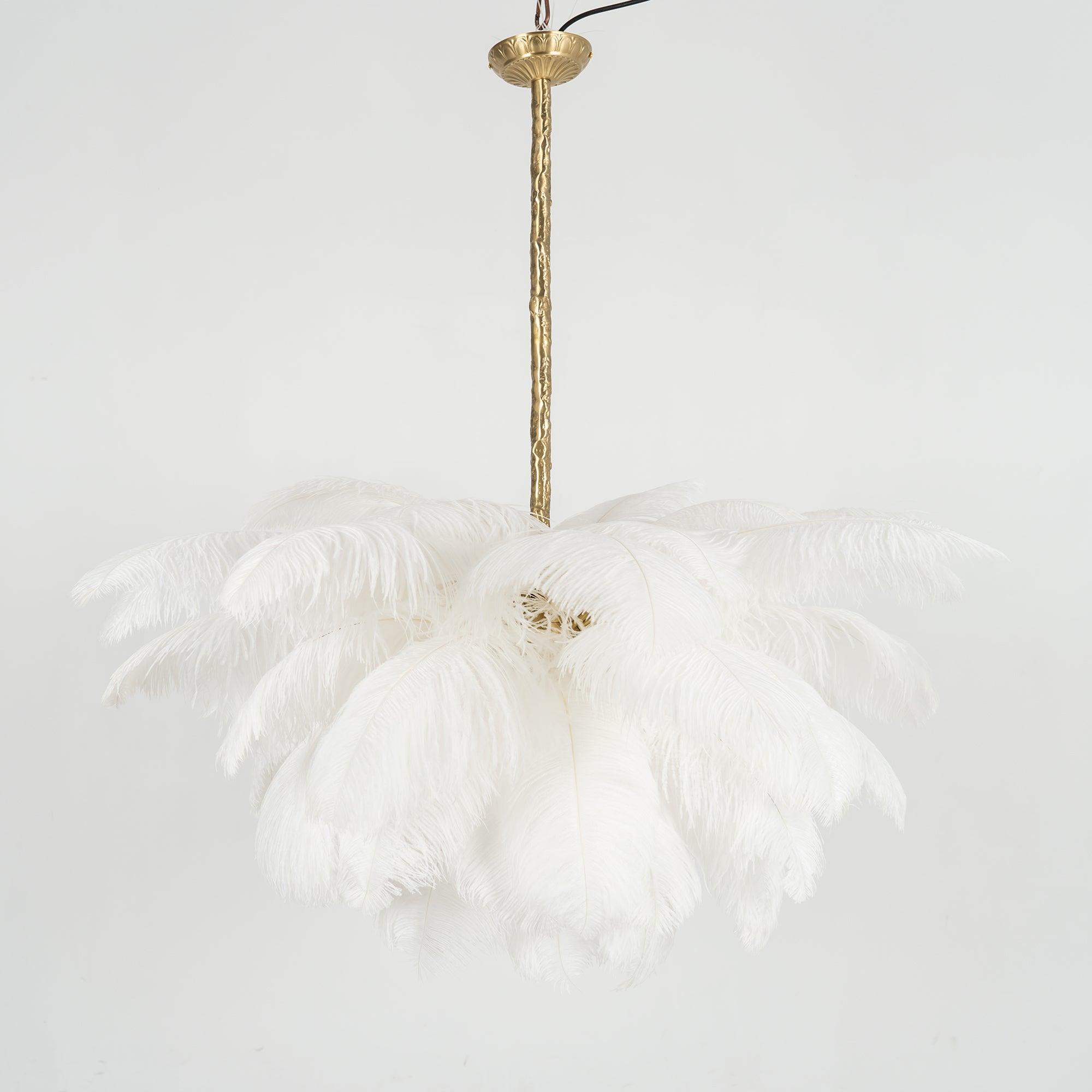 Ostrich Feather Pendant Lamp