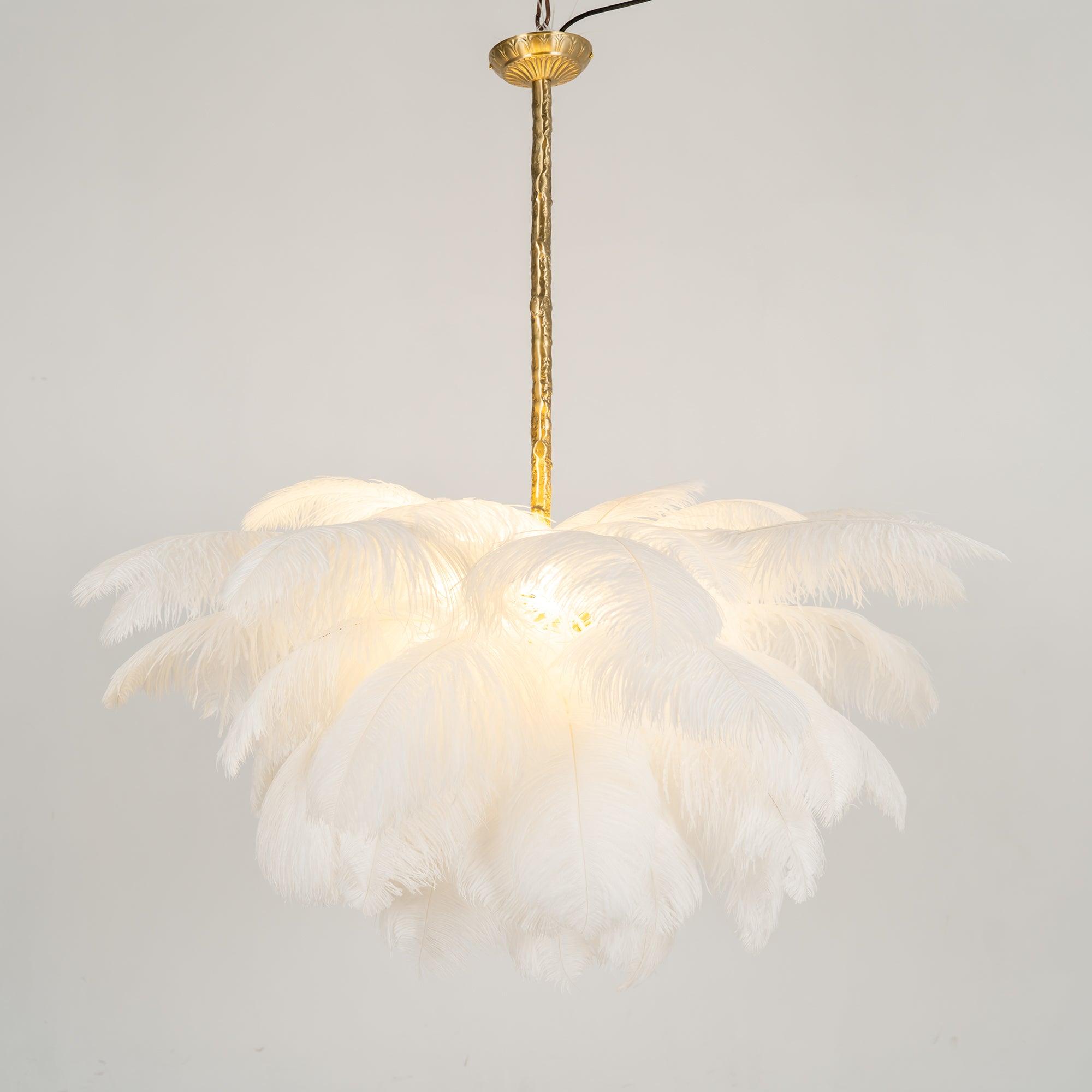 Ostrich Feather Pendant Lamp