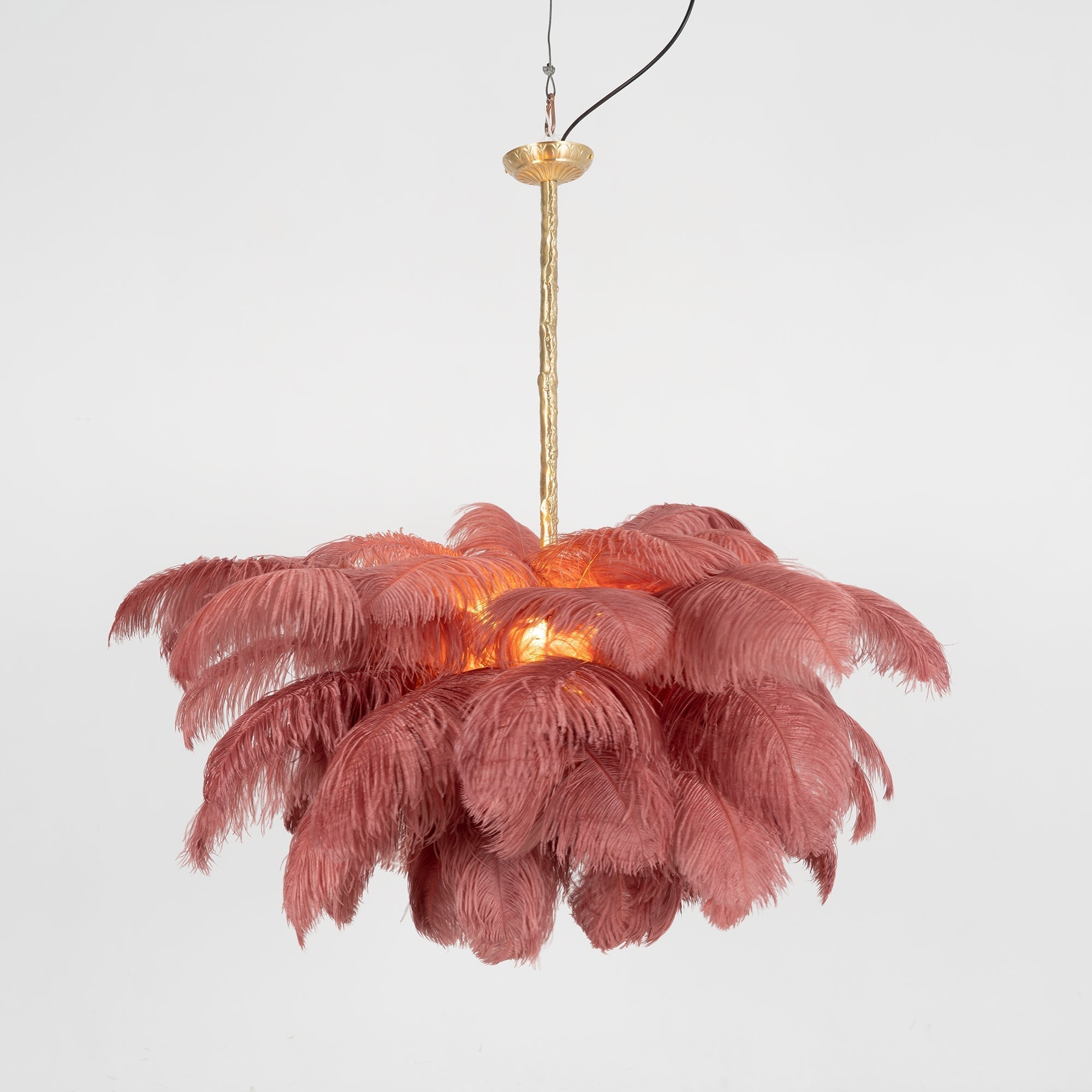 Ostrich Feather Pendant Lamp