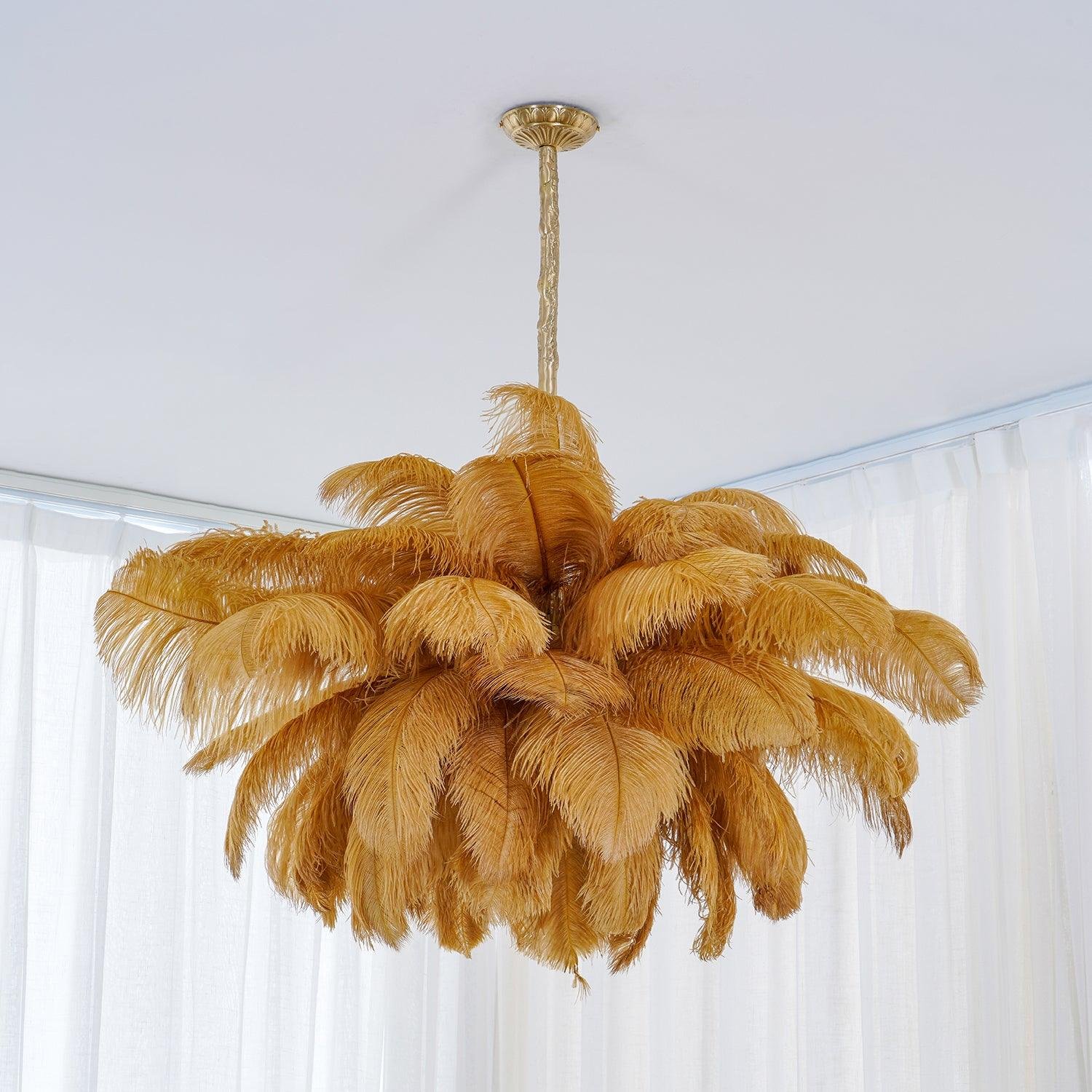 Ostrich Feather Pendant Lamp