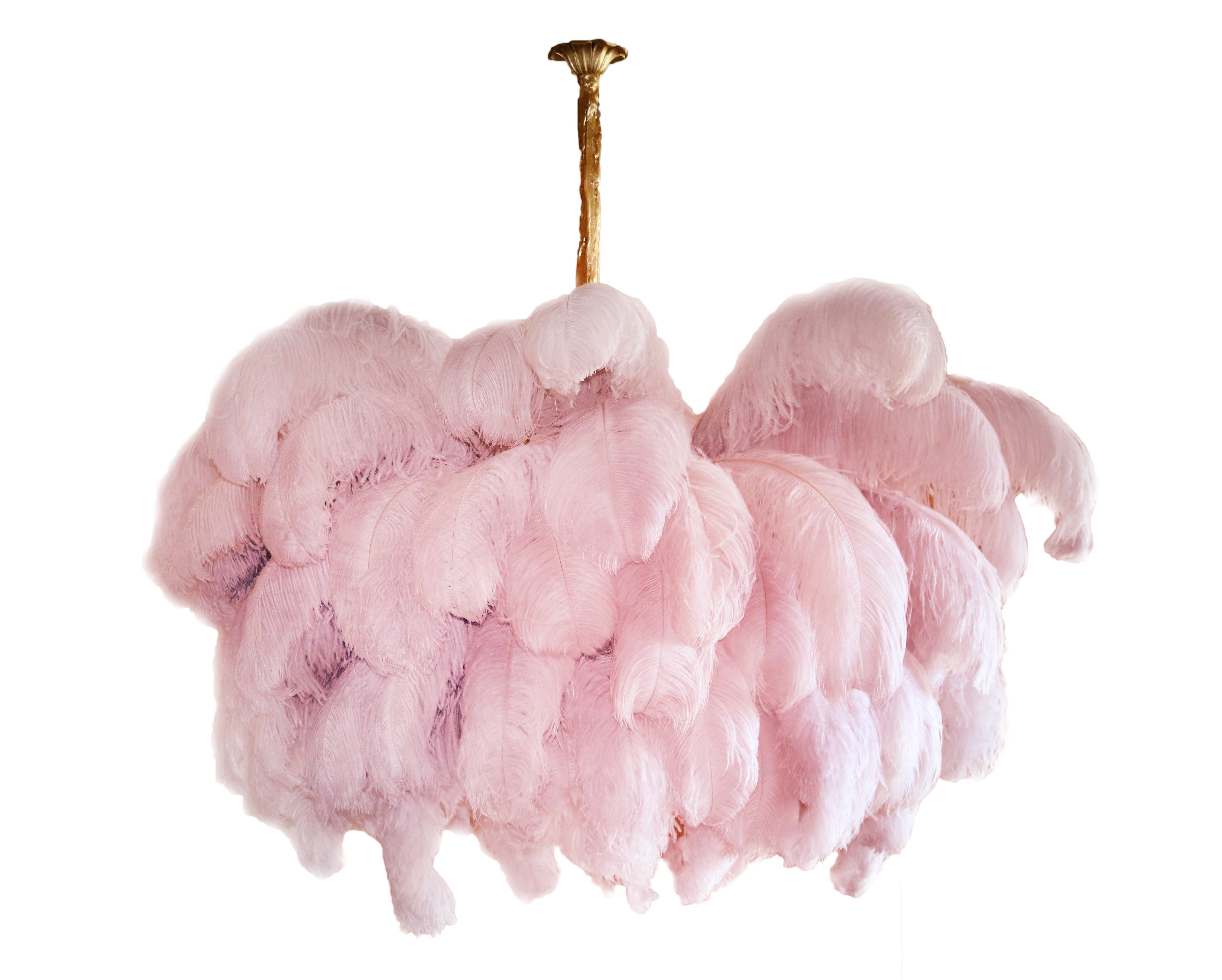 Ostrich Feather Pendant Lamp