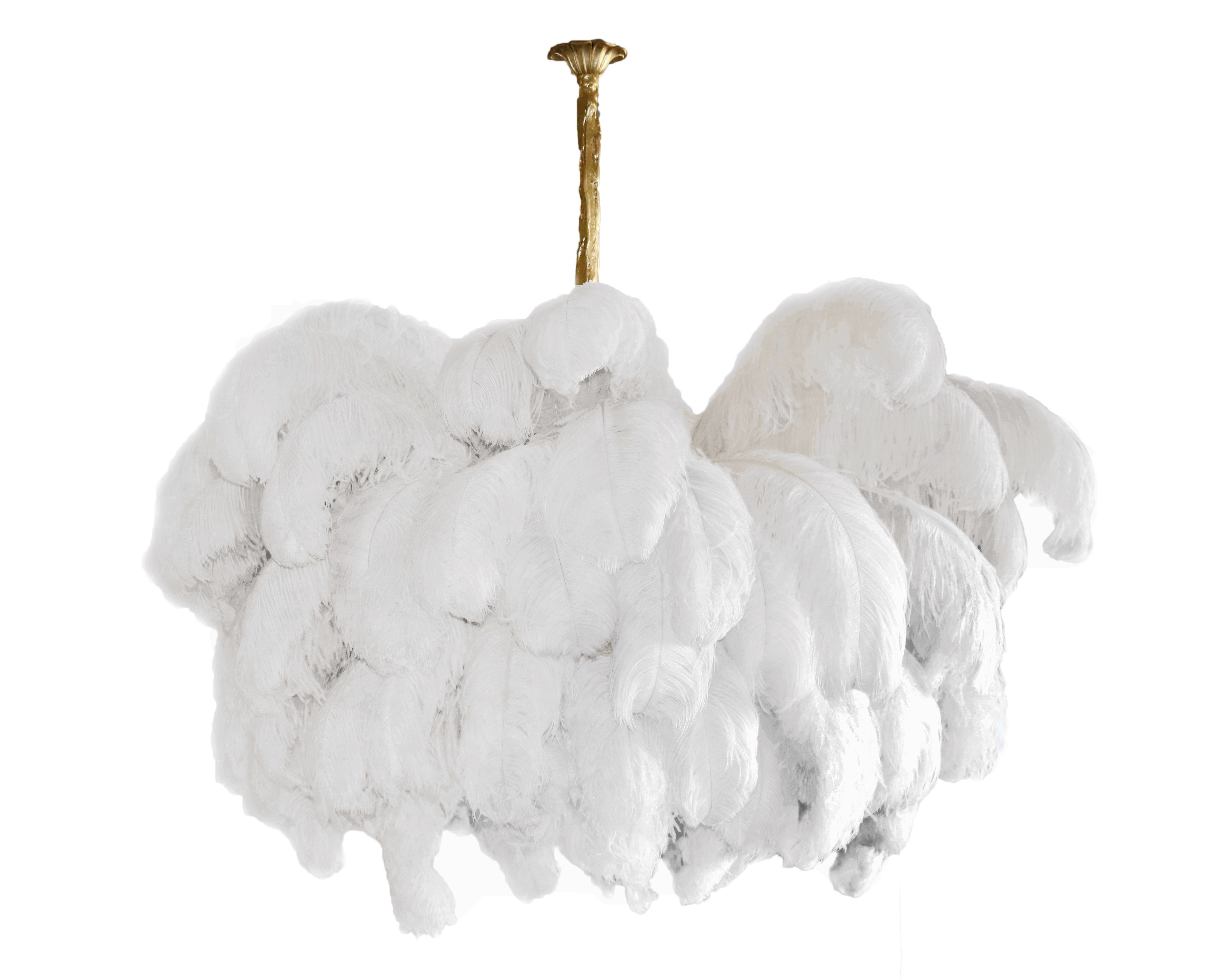 Ostrich Feather Pendant Lamp