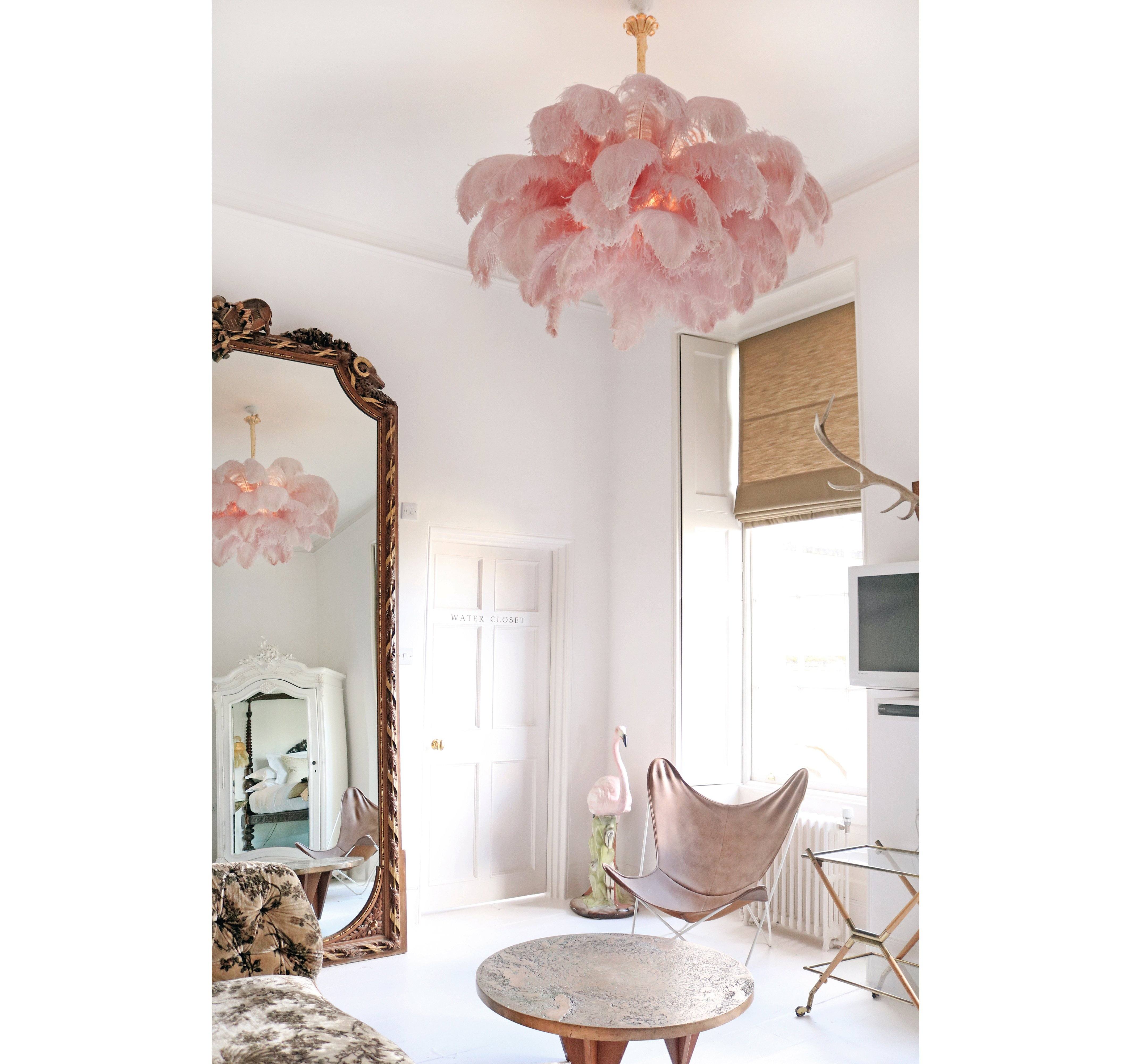 Ostrich Feather Pendant Lamp