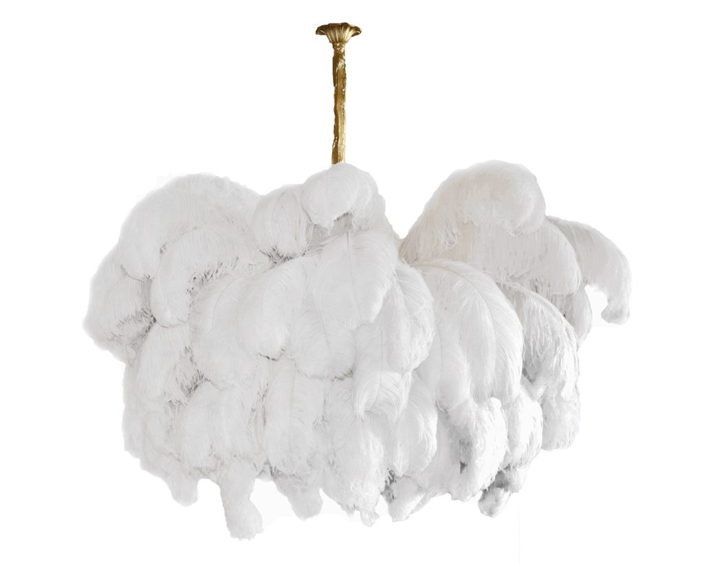 Ostrich Feather Pendant Lamp