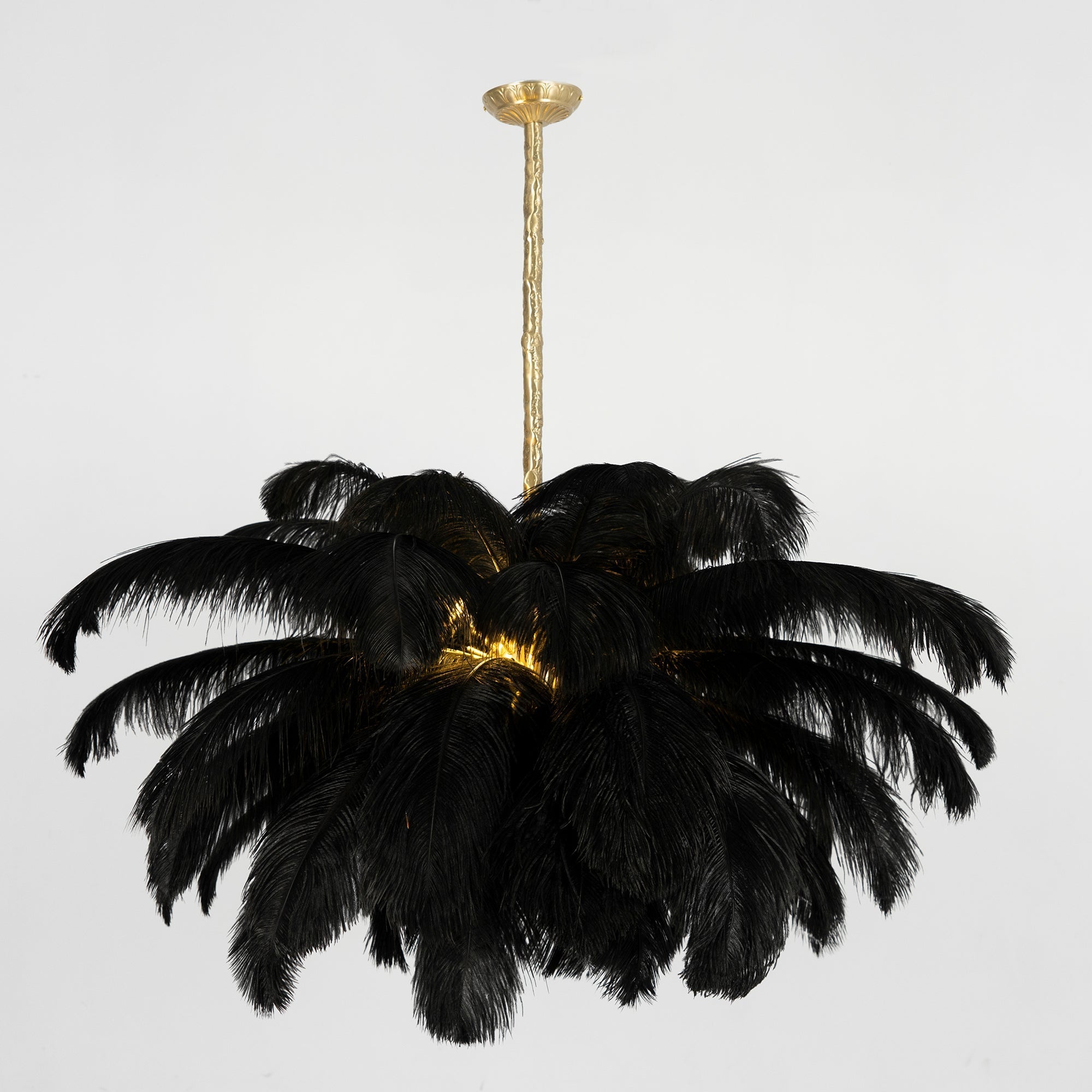 Ostrich Feather Pendant Lamp