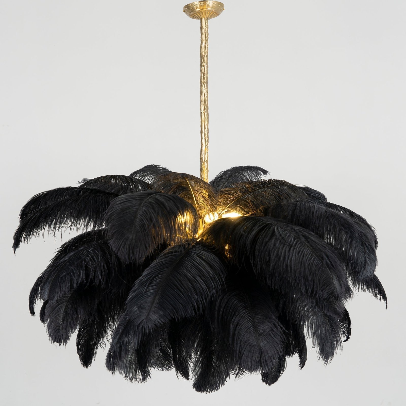 Ostrich Feather Pendant Lamp
