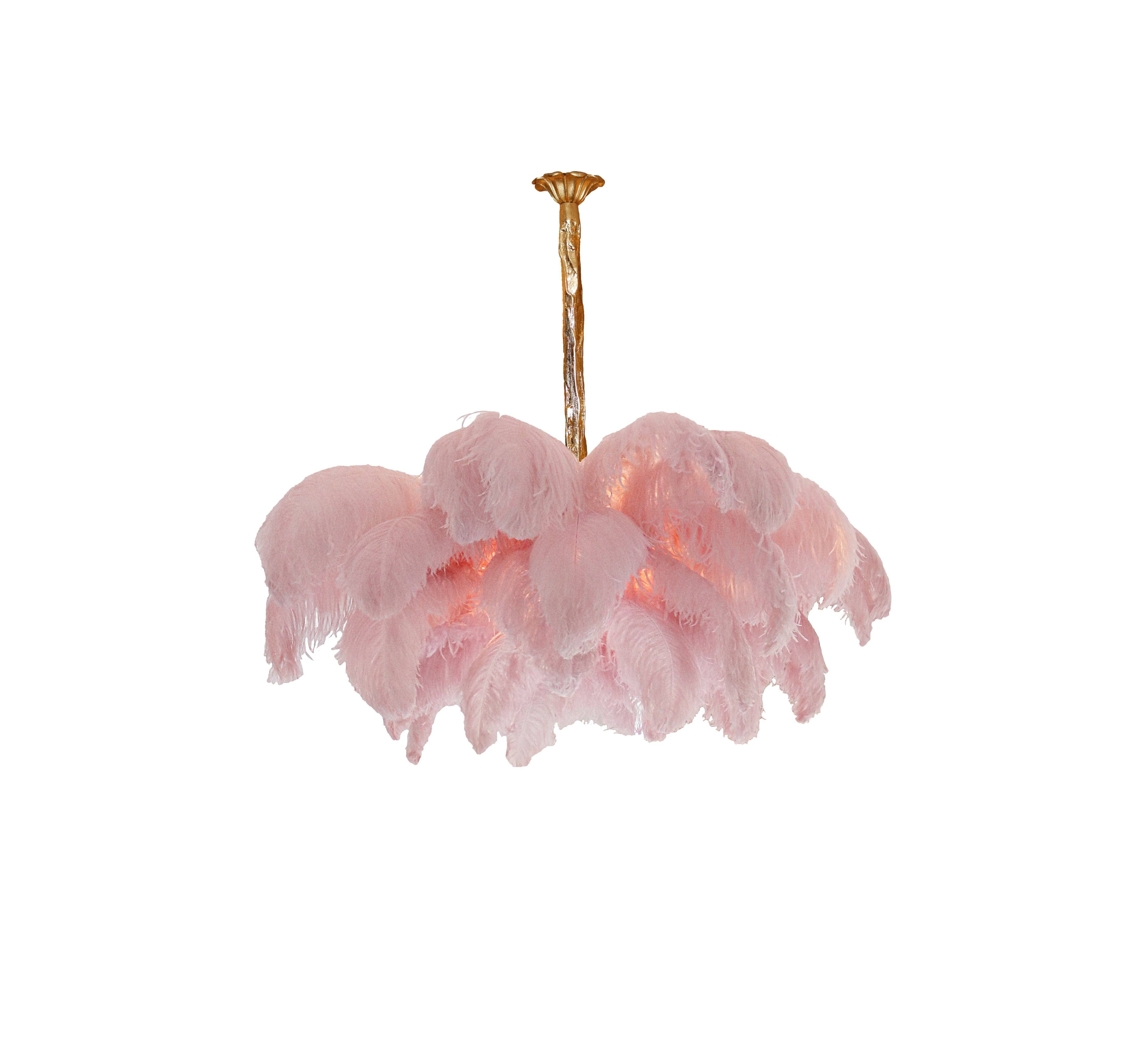 Ostrich Feather Pendant Lamp