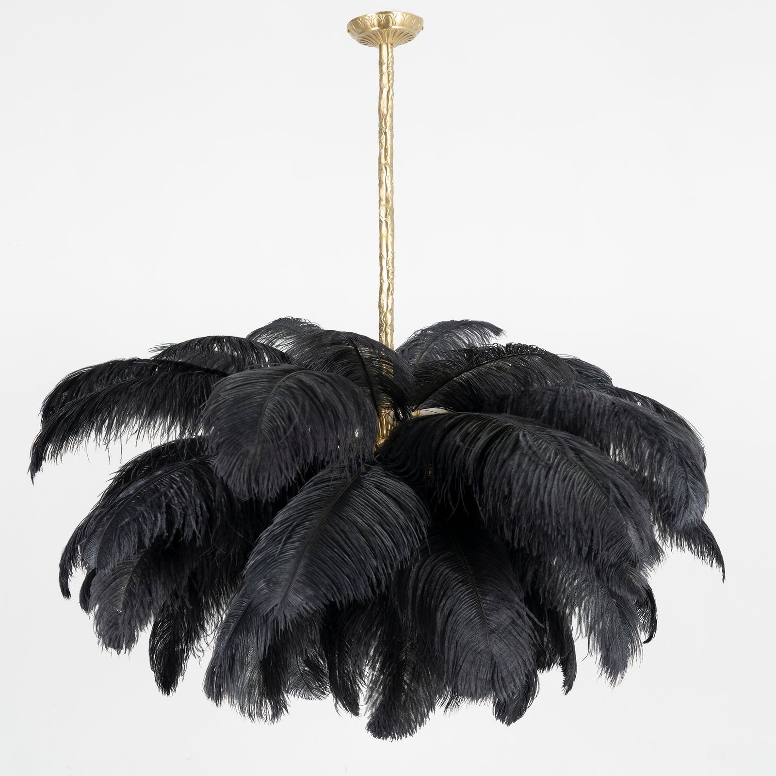 Ostrich Feather Pendant Lamp